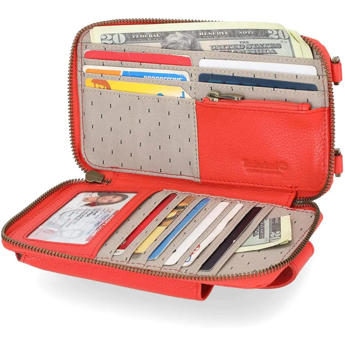Women`s Wallet Rfid Leather Crossbody Phone Bag Wallet Spicy Orange by Timberland