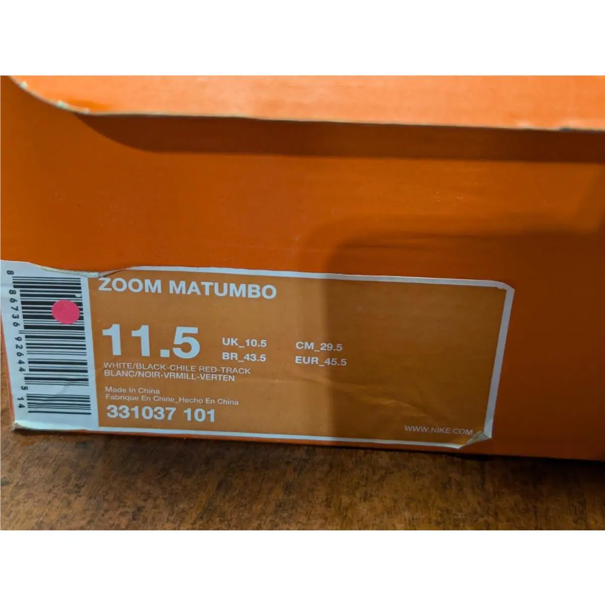 Nike shoes - Nike Zoom Matumbo - Zoom Matumbo - 331037-101 - White Black Chile Red (UPC: 0886736926445) 12