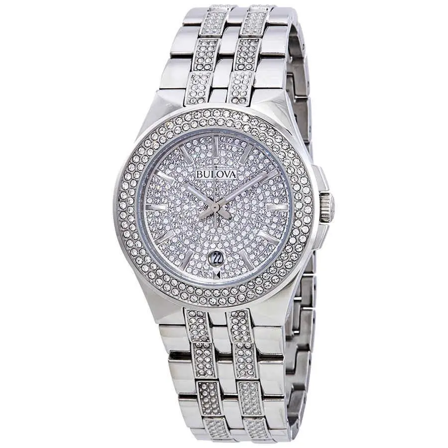 Crystal Pave Men`s Watch 96B235 by Bulova