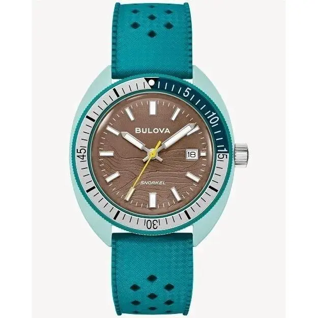 Bulova Archives Snorkel Sea Turtle Brown Dial Men`s Watch 98B446