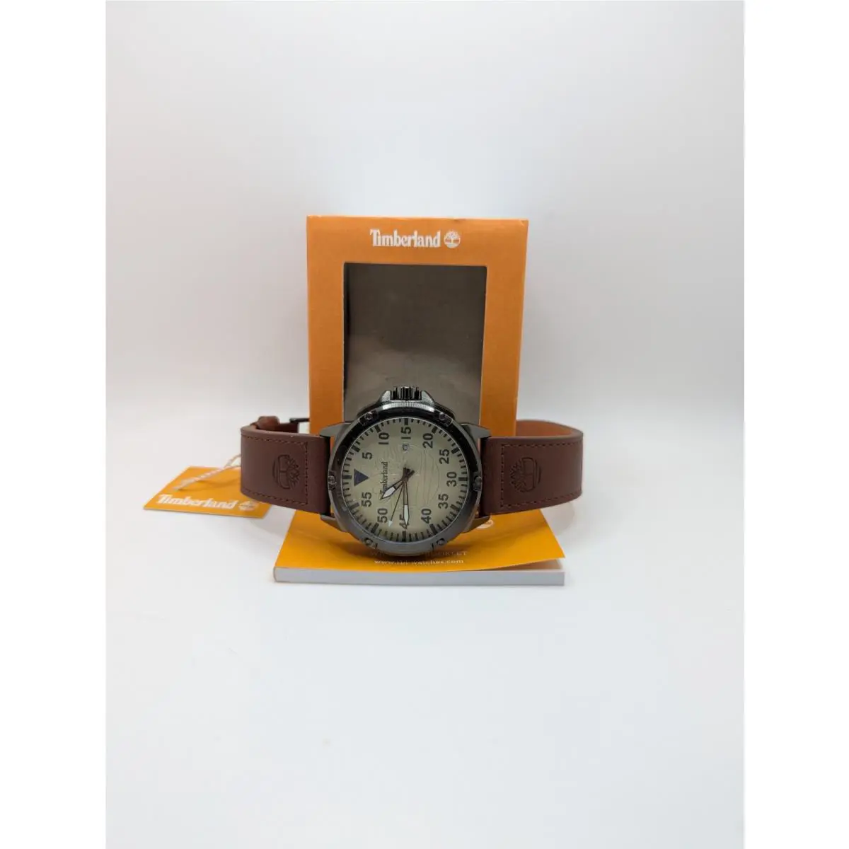 Timberland Mens Brown Band Date Indicator Analog Casual Wristwatch GB90028