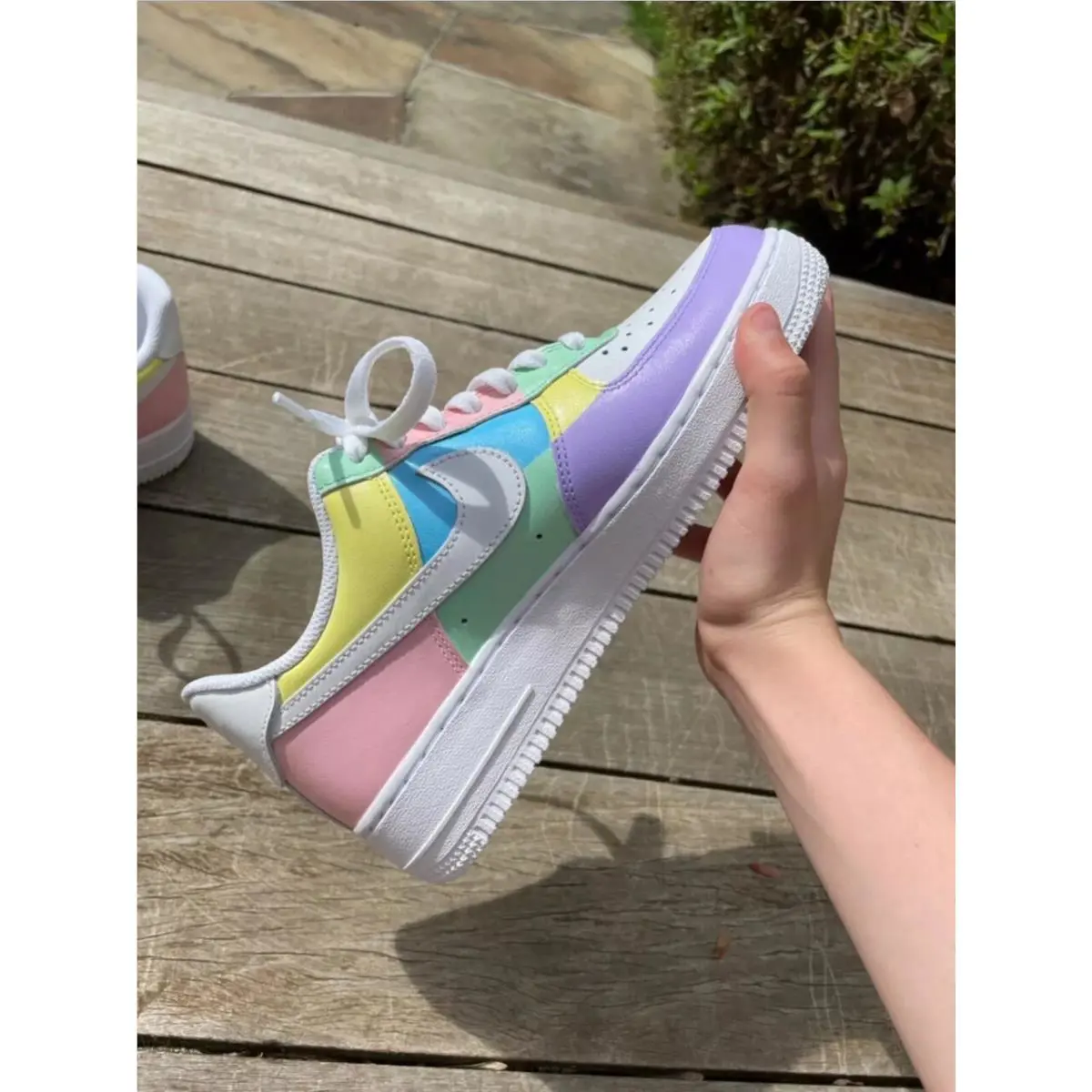 Nike Air Force 1 Custom White Shoes `pastel Easter Multicolor` Mens Womens Kids