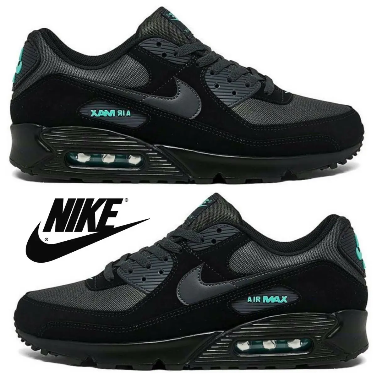 Nike shoes - Nike Air Max 90 - Air Max - Black, Maufacturer: Black/Anthracite/Aurora Green 6