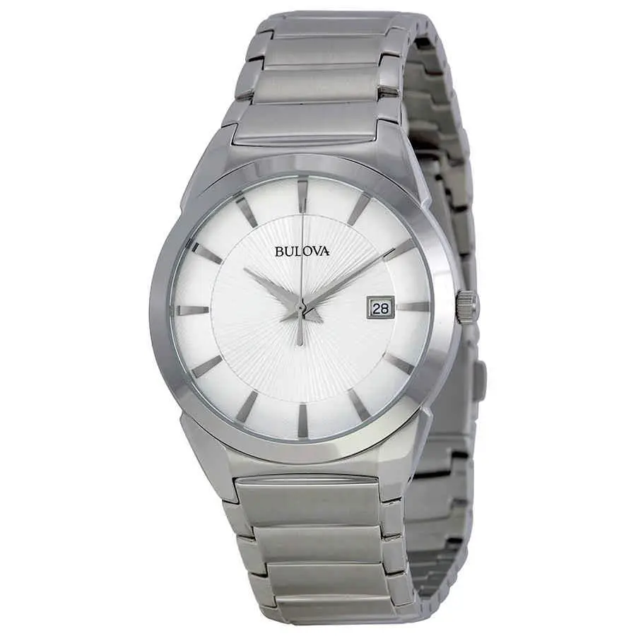 Silver Dial Stainless Steel Men`s Watch 96B015 by Bulova