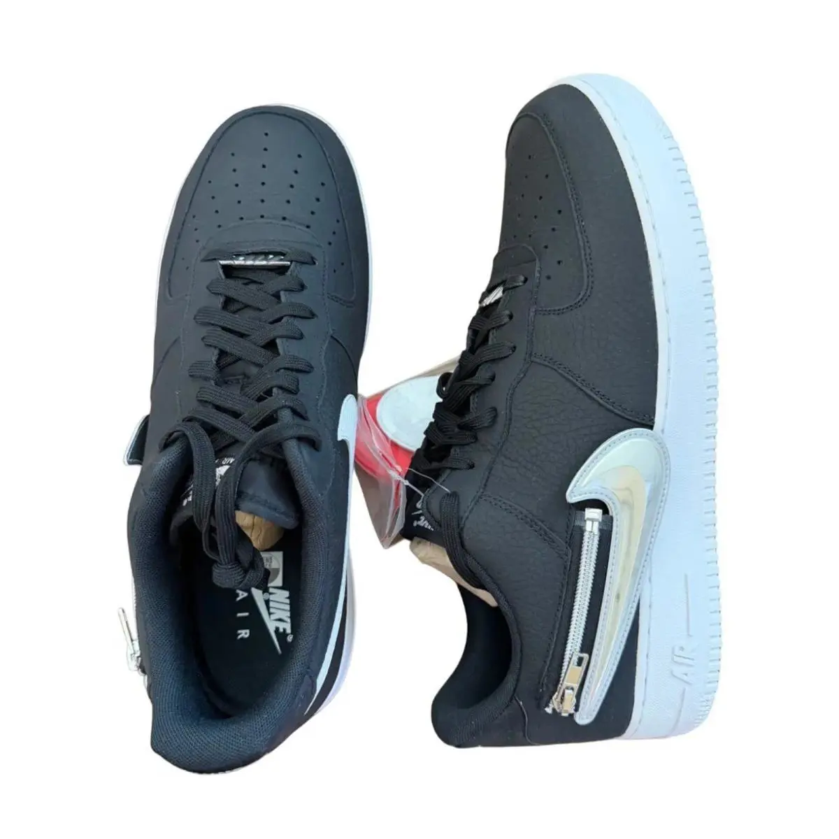 Nike shoes - Nike Air Force 1 `07 PRM - CW6558-001 - Black/White-Laser Crimson 1