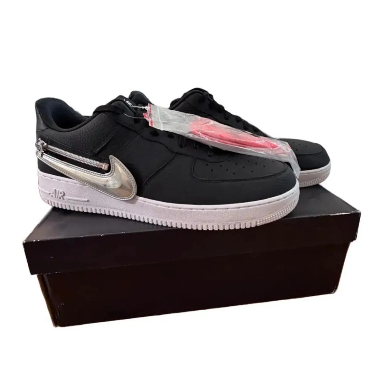 Nike shoes - Nike Air Force 1 `07 PRM - CW6558-001 - Black/White-Laser Crimson 4