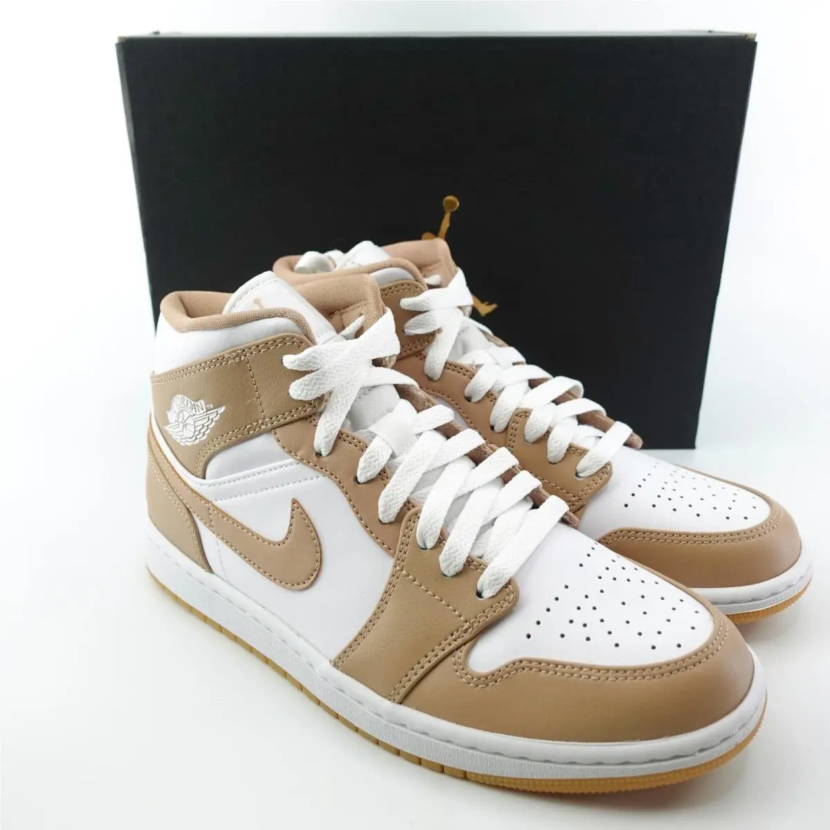Nike shoes - Nike Air Jordan 1 Mid - 554724-271 - Tan, White 2