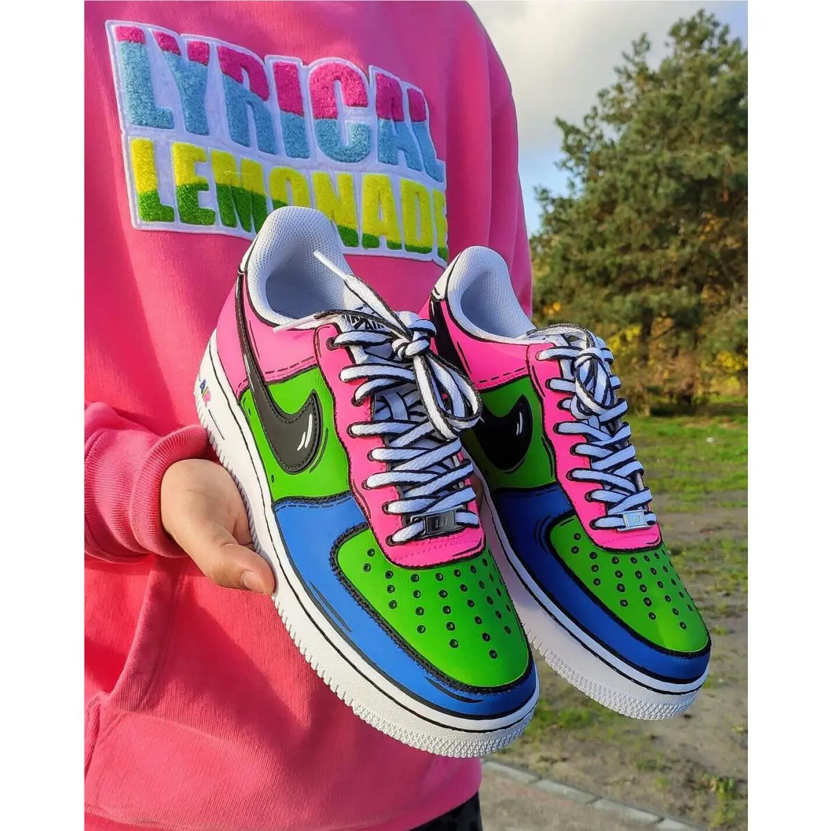 Nike Air Force 1 Custom Candy Cartoon Custom White Shoes Neon Mens Womens Kids