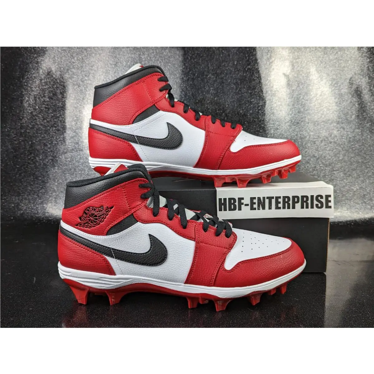 Nike Air Jordan 1 Alpha Menace Mid Chicago Red White Football Men`s US Size 9-14