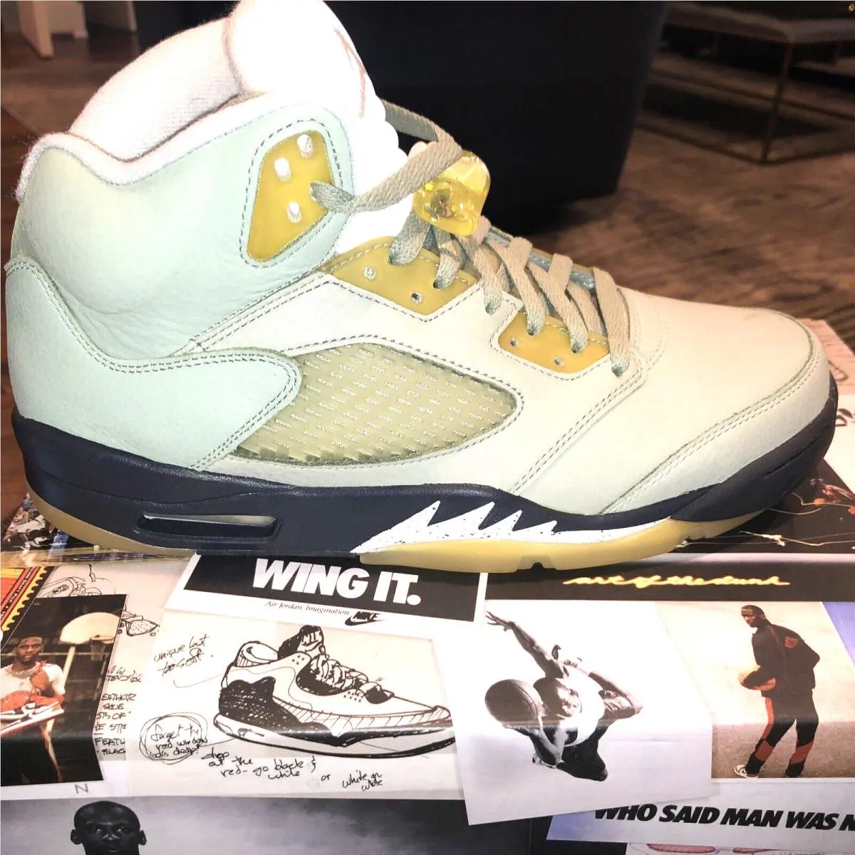 Air Jordan 5 Retro Men`s Size 10 Jade Horizon/desert Sand DC7501 300 by Nike