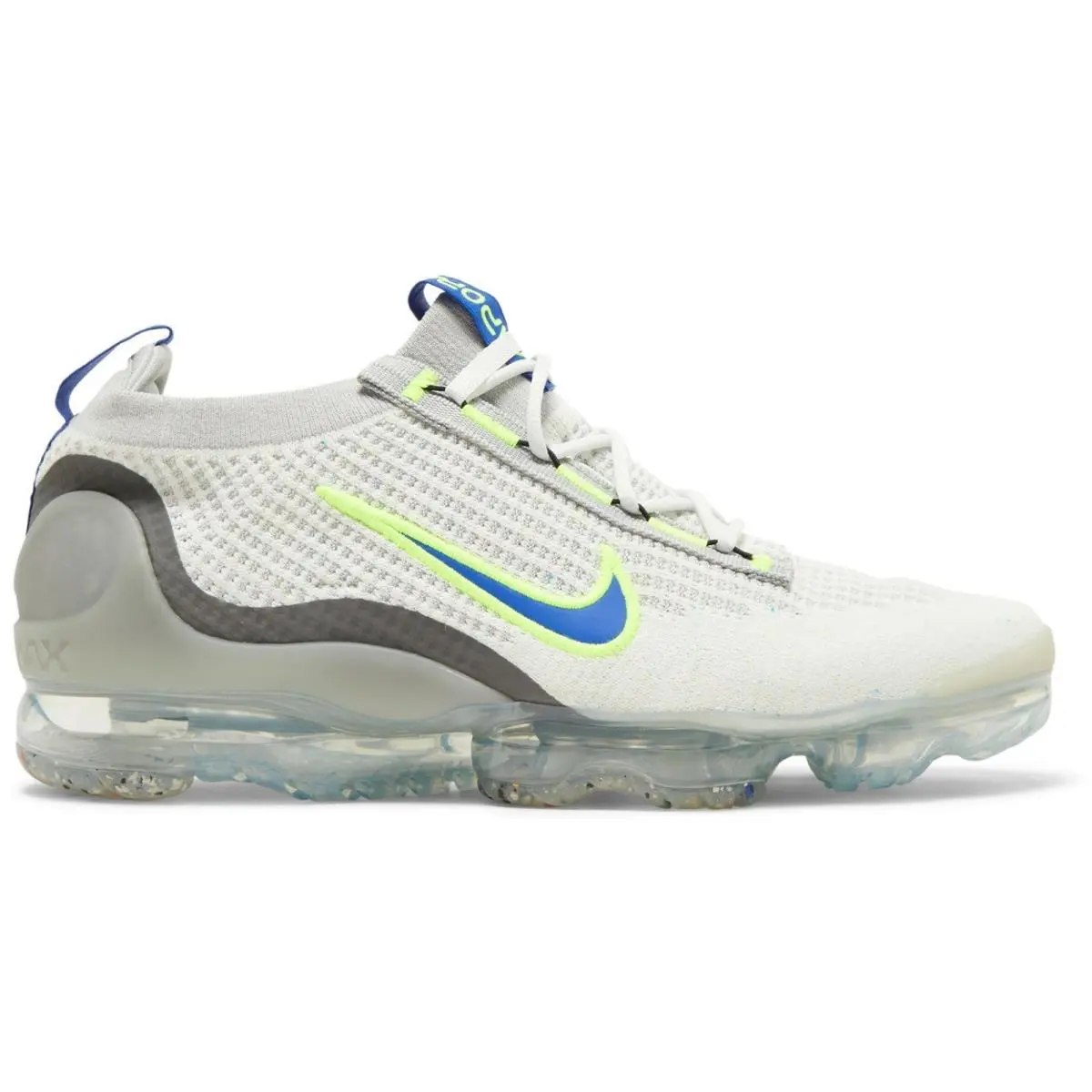 Nike Air Vapormax 2021 Flyknit `white Volt Hyper Royal` DC9394-100 US M 9.5 - White