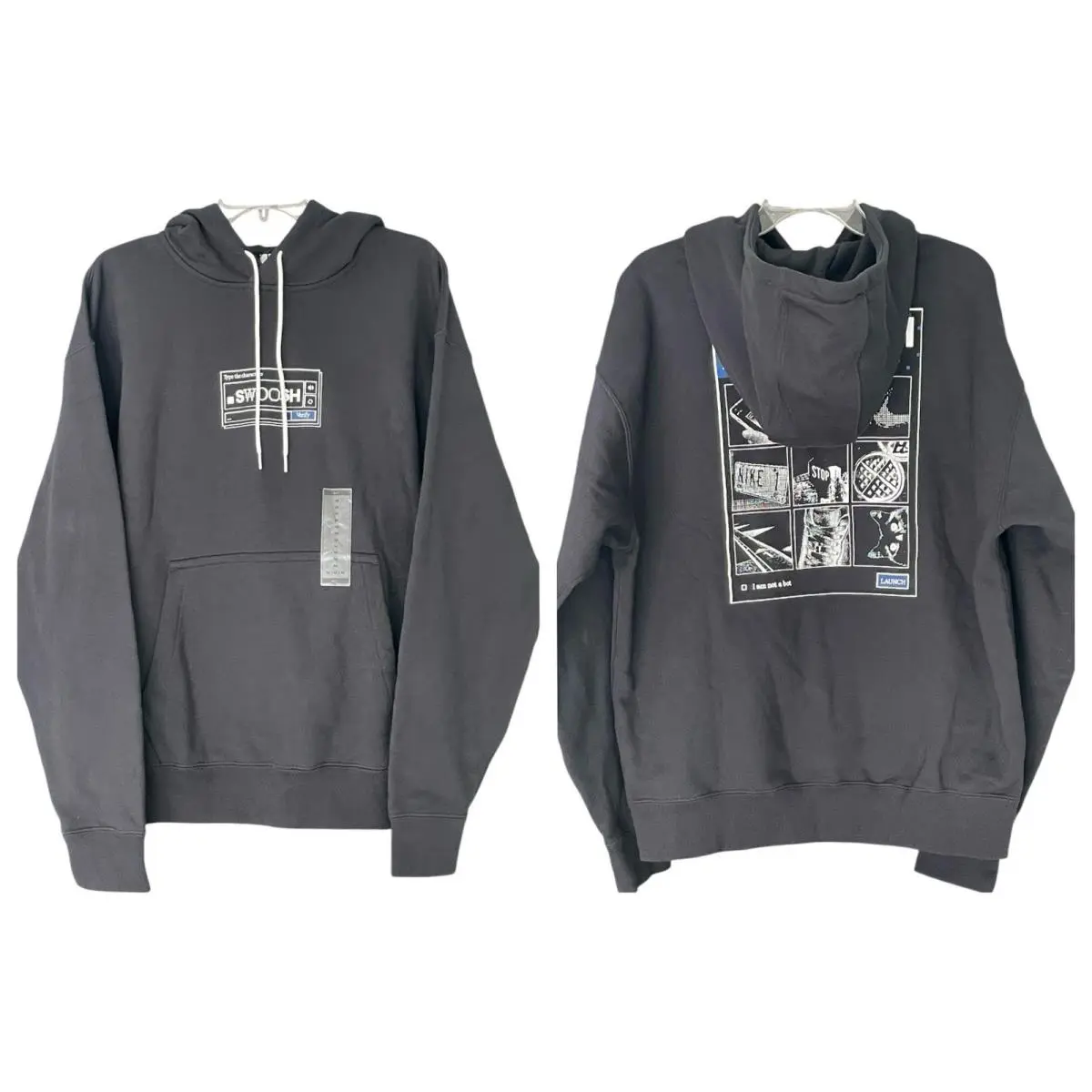HF0177-010  .swoosh Are You A Bot Exclusive Hoodie Black Size Medium by Nike