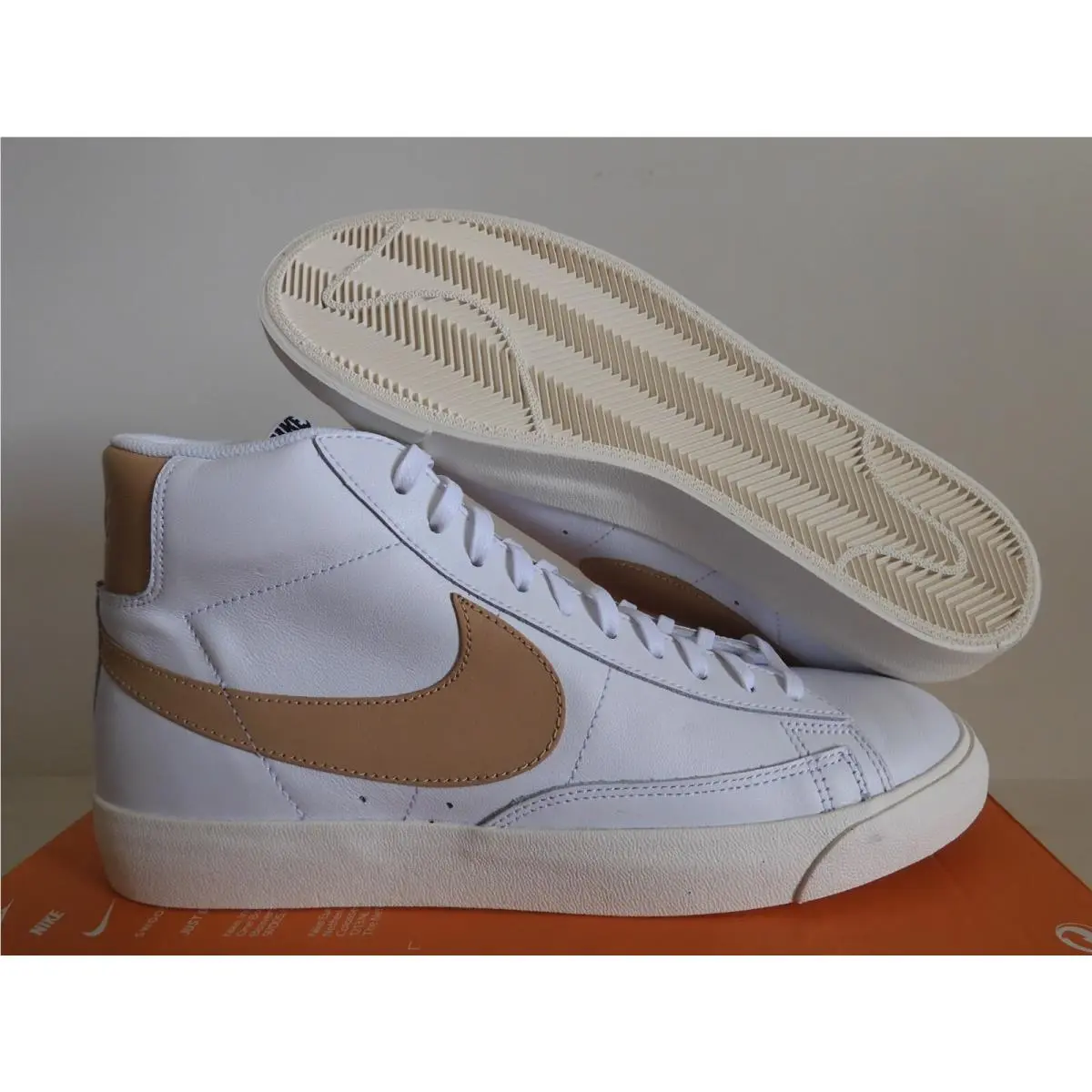 Nike Blazer Mid Premium White-vachetta Tan-black SZ 9.5 CU6679-100