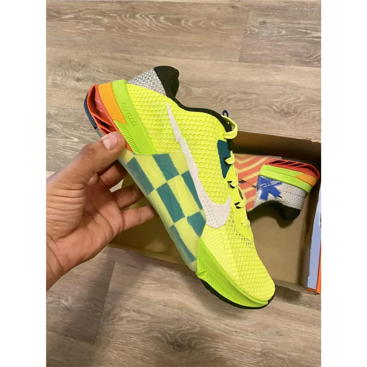 Nike shoes - Nike Metcon 7 AMP - Metcon AMP - DH3382-703 - Desert Ochre-Mint Green-Light Silver-Black-Gum (UPC: 195866320437) 8