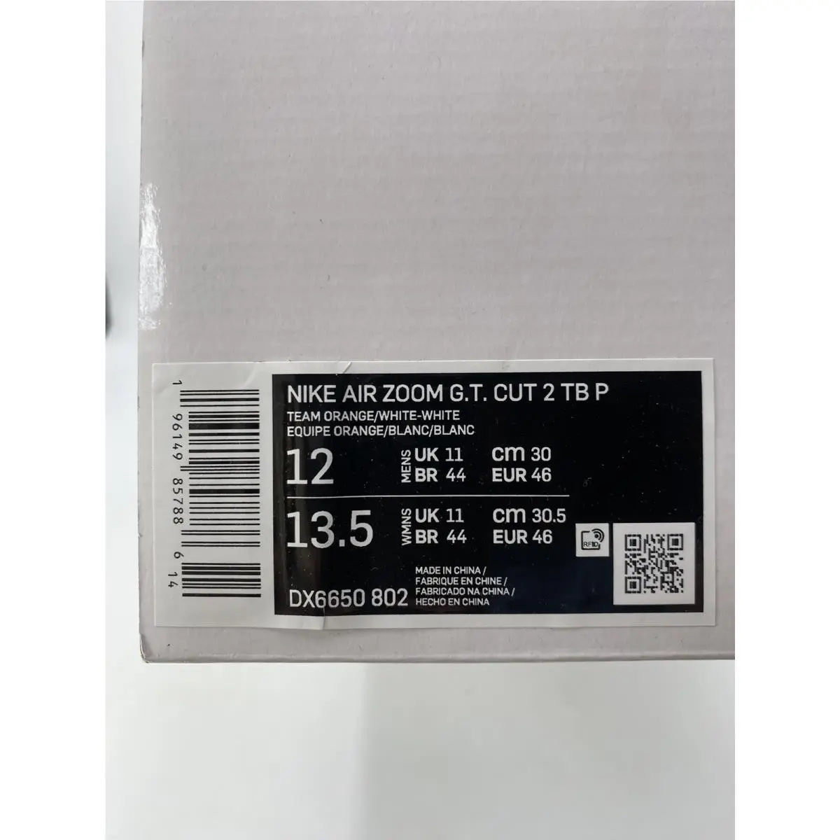 Nike shoes - Nike Air Zoom GT Cut - DX6650 802 - Team oRange/White (UPC: 196149857886) 6