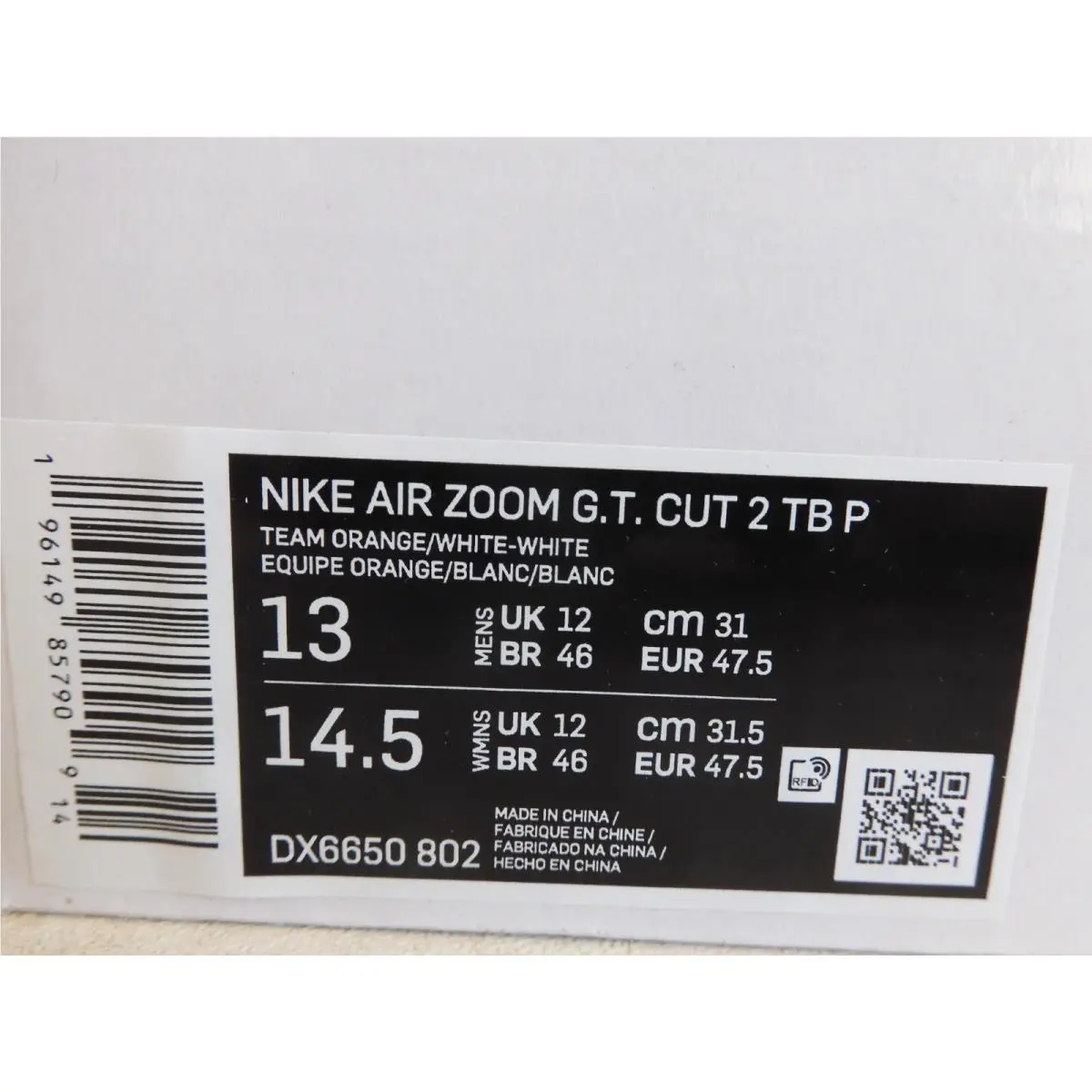 Nike shoes - Nike Air Zoom GT Cut - DX6650 802 - Team oRange/White (UPC: 196149857886) 3