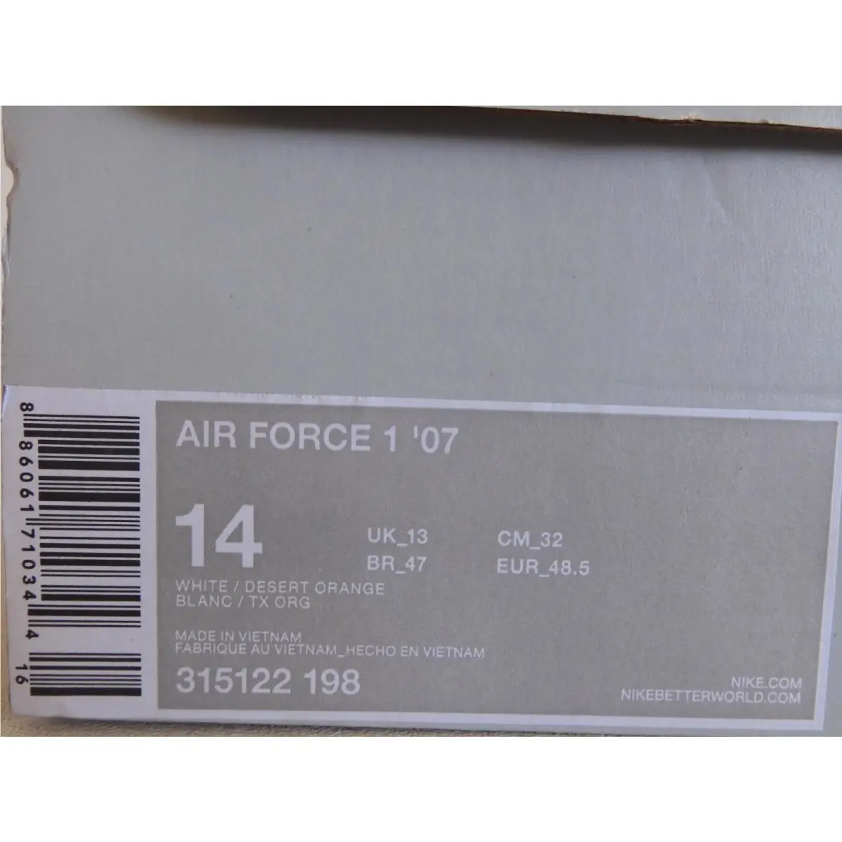 Nike shoes - Nike Air Force 1 `07 - 315122 198 - White (UPC: 886061710344) 3