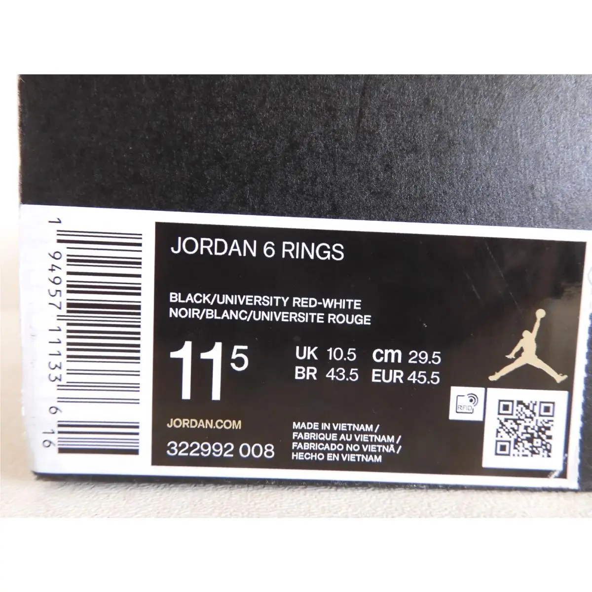 Nike shoes - Jordan 6 Rings - Rings - 322992008 - Black (UPC: 194957111336) 3