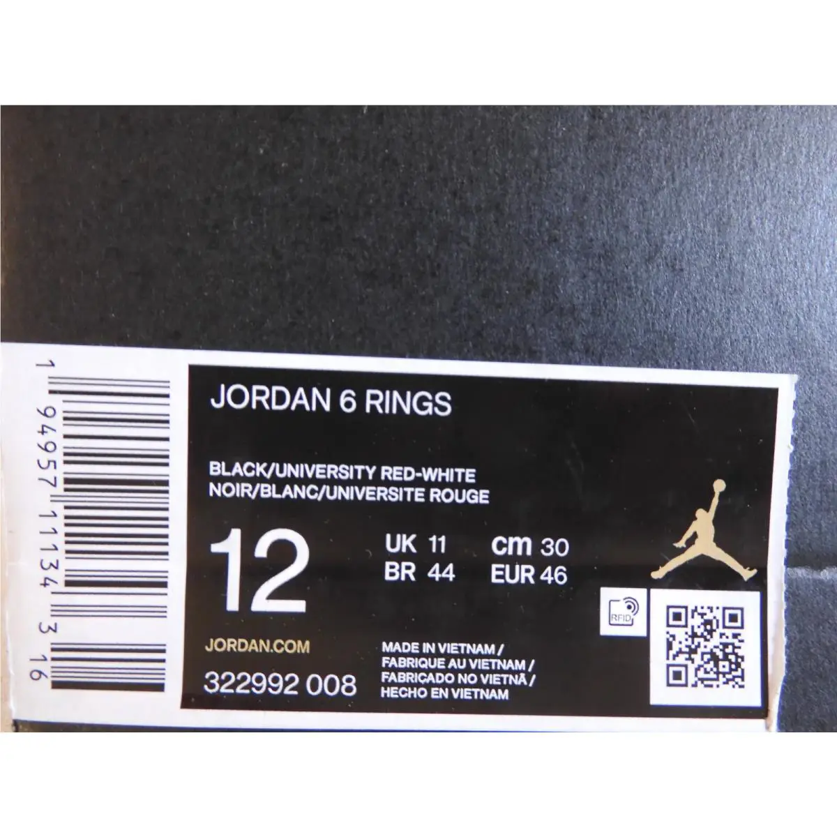 Nike shoes - Jordan 6 Rings - Rings - 322992008 - Black (UPC: 194957111336) 3