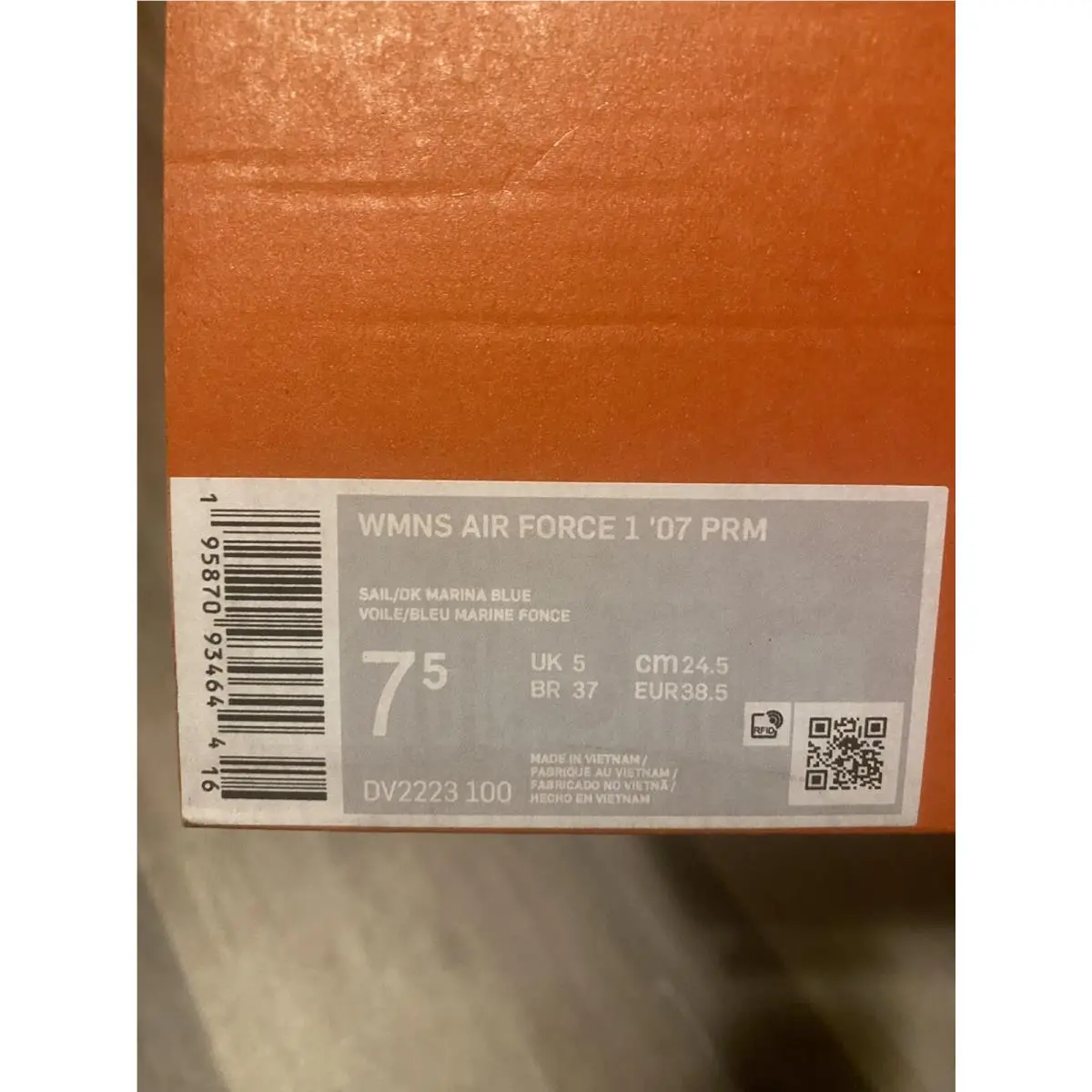 Nike shoes - Nike Air Force 1 `07 PRM - DV2223-100 - Sail-Dark Marina Blue (UPC: 195870934644) 10