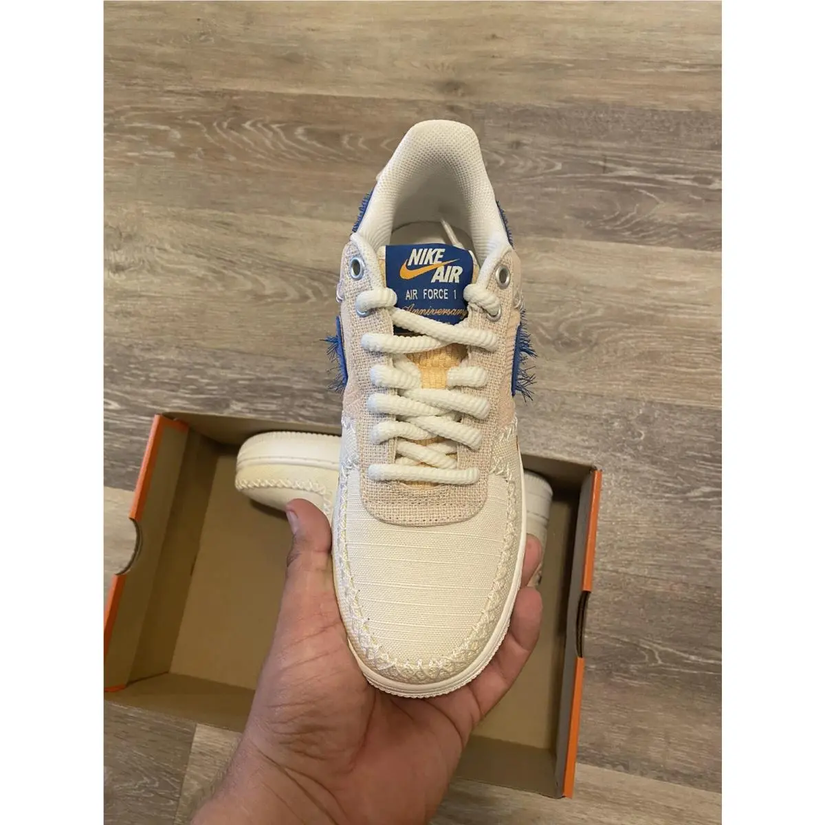 Nike shoes - Nike Air Force 1 `07 PRM - DV2223-100 - Sail-Dark Marina Blue (UPC: 195870934644) 4
