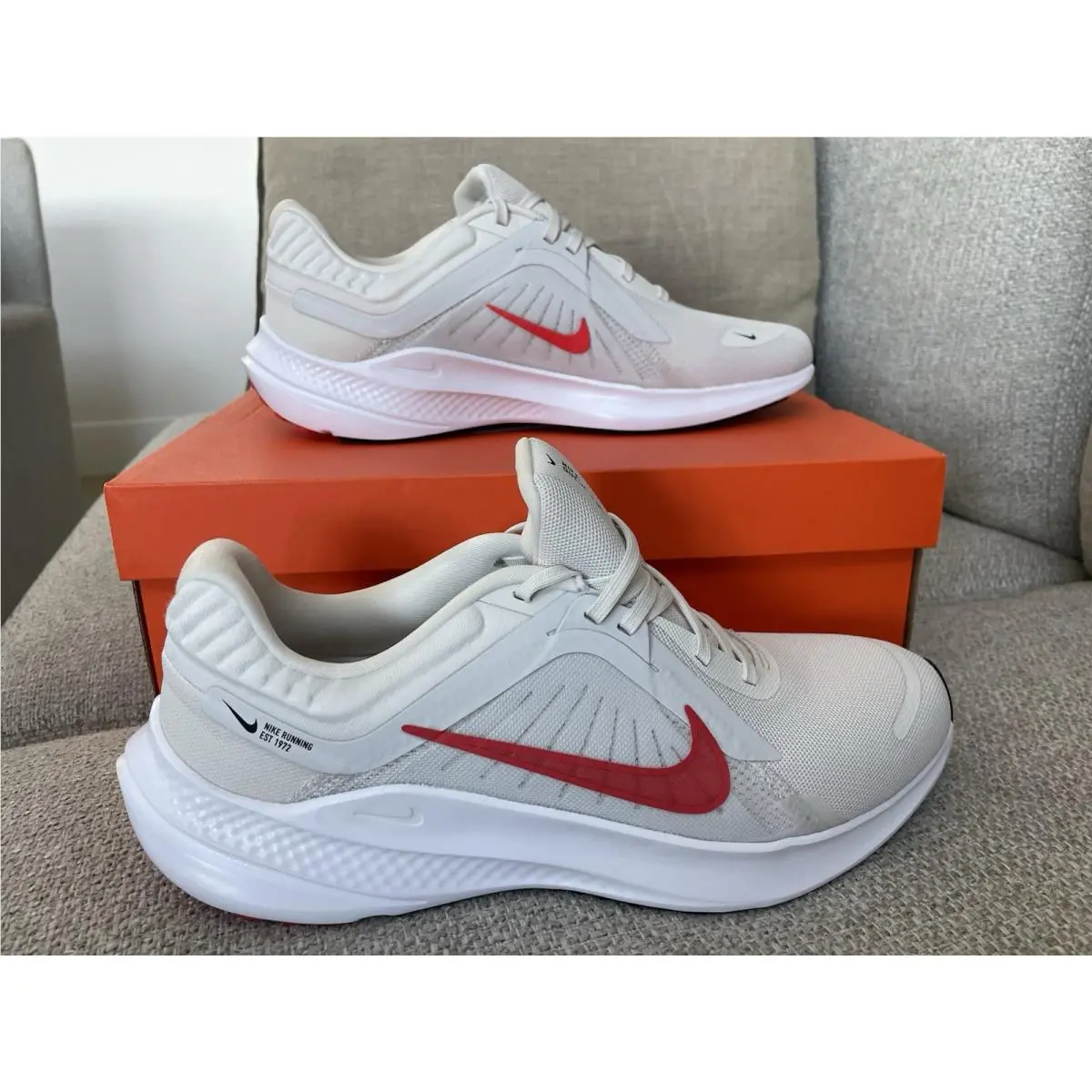 Size 10.5 - Nike Quest 5 Platinum Tint Light Crimson Shoes Sneakers