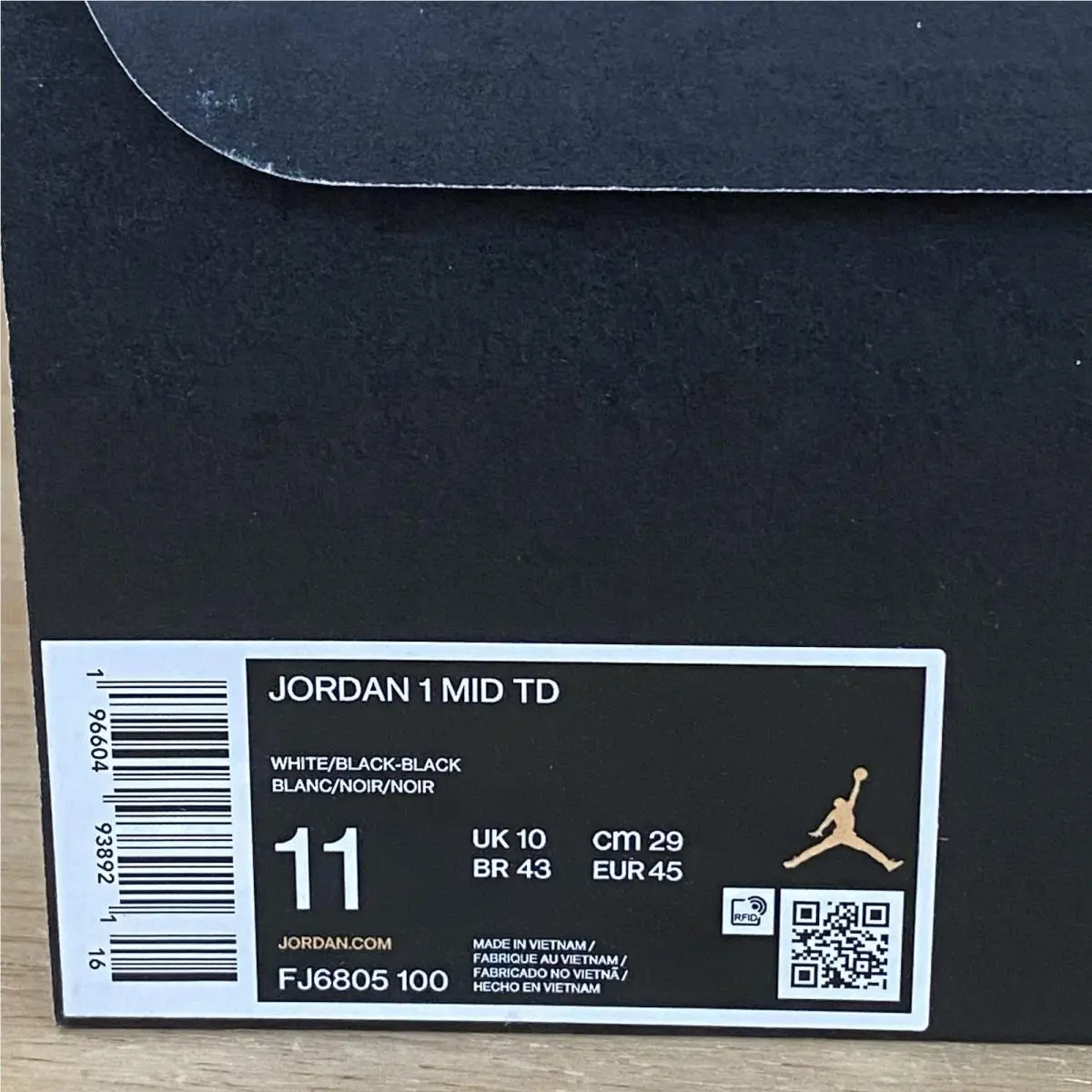 Nike shoes - Nike Air Jordan 1 - Air - FJ6805-100 - Black, White (UPC: 196604938921) 3