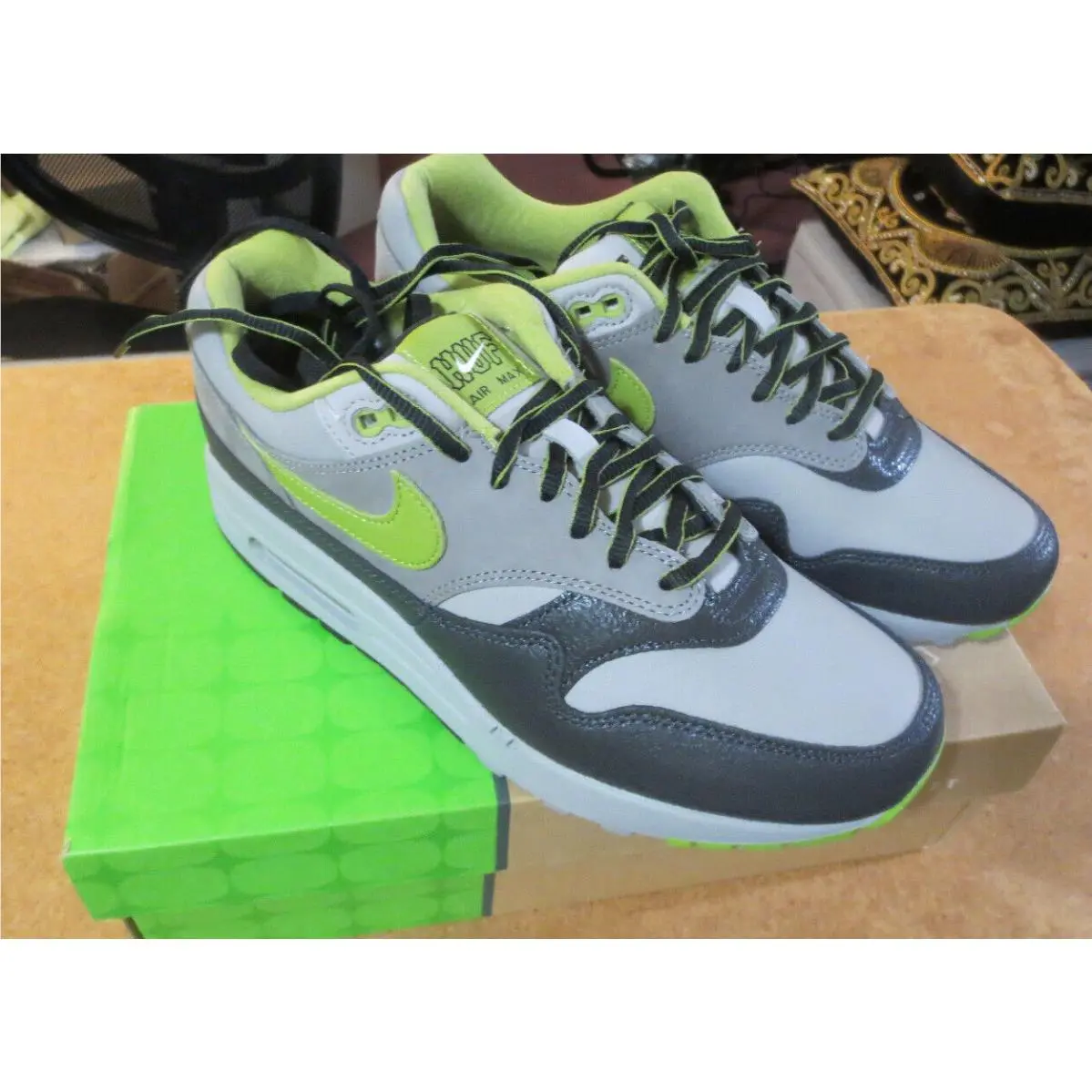 Nike Men`s Air Max 1 SP Pear Green Gray HF3713 002 - Shoes Sneaker Size: 8.5