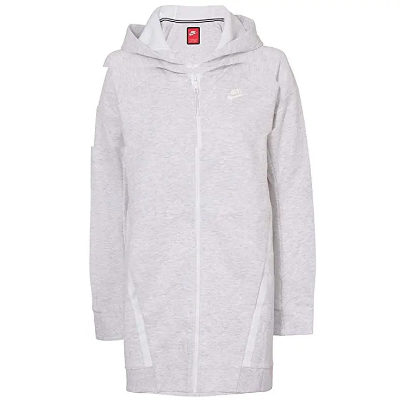 Nike Tech Fleece Mesh Cocoon Women Jacket Light Grey Sz L