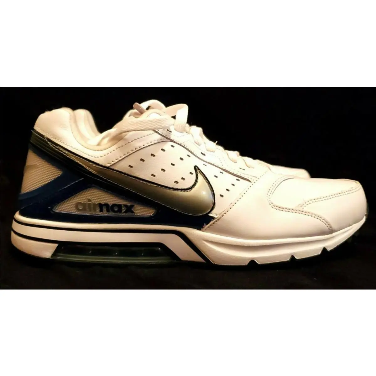 Nike Air Max Preview 90 Men`s 9.5 Sneaker White W/university Blue Silver