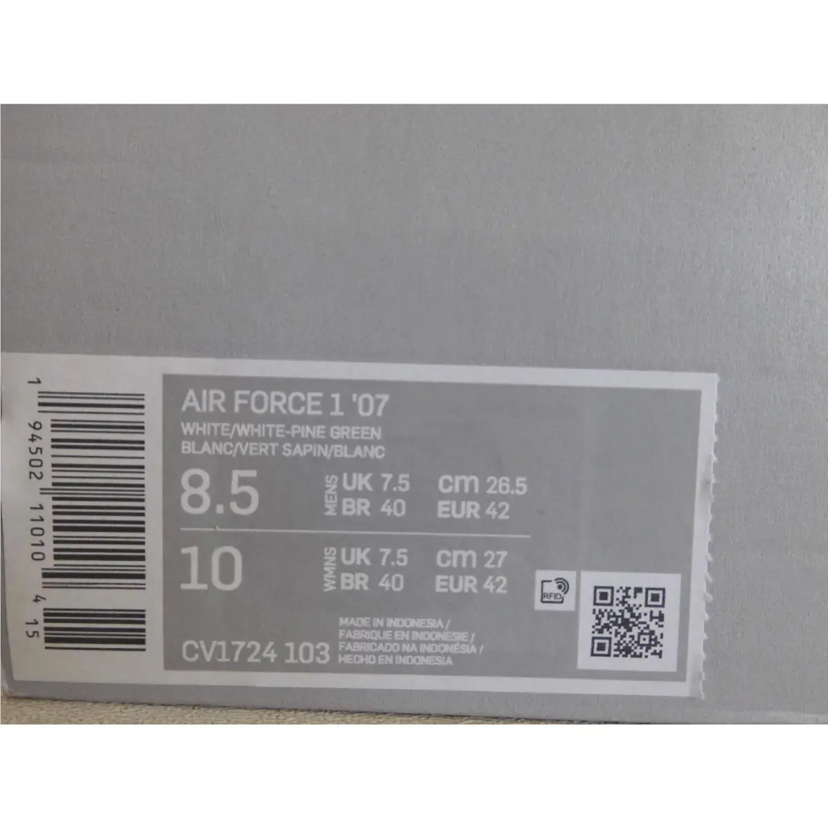 Nike shoes - Nike Air Force 1 `07 - CV1724-103 - White (UPC: 194502110104) 3