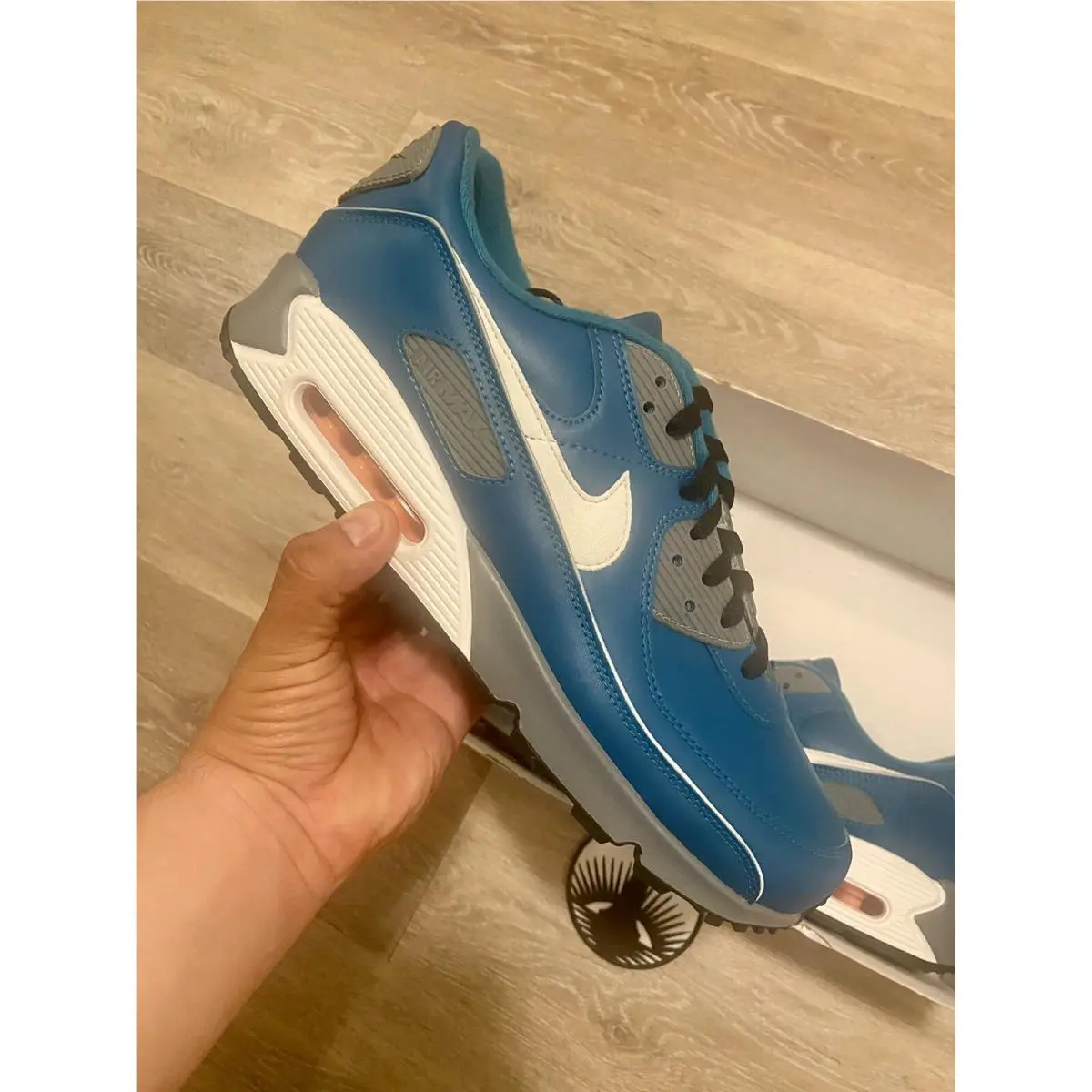 Nike shoes - Nike ID Air Max 90 - DV3894-900 - Laser Blue-Grey-White (UPC: 196156058238) 8