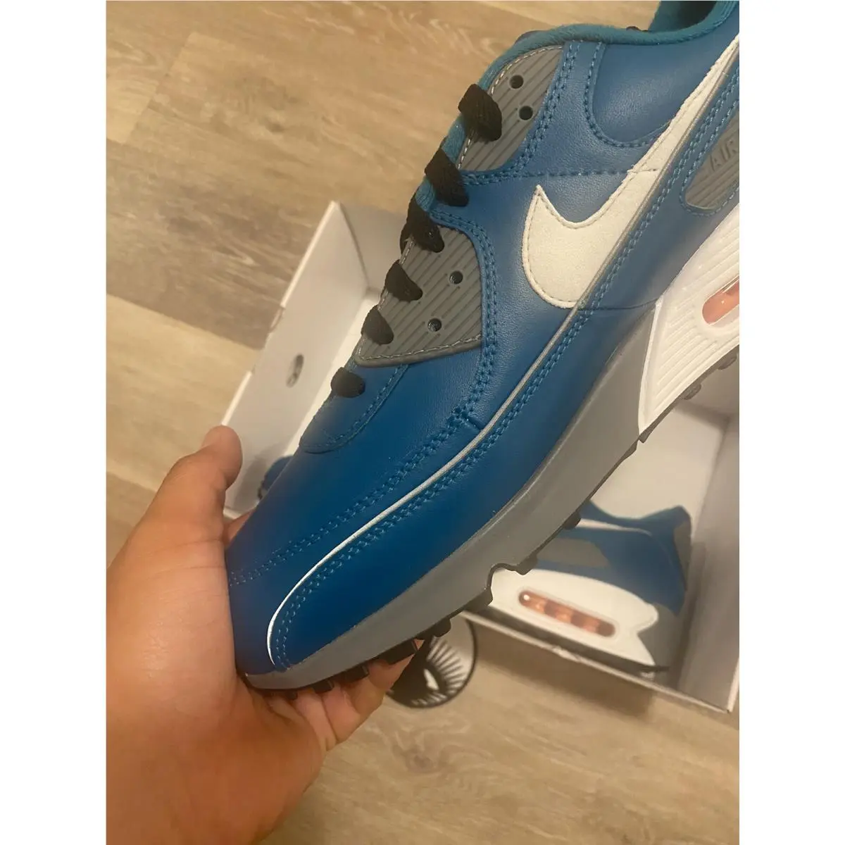 Nike shoes - Nike ID Air Max 90 - DV3894-900 - Laser Blue-Grey-White (UPC: 196156058238) 2