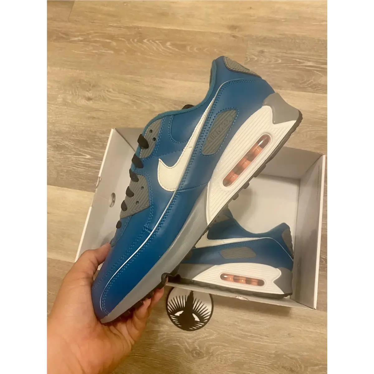 Nike shoes - Nike ID Air Max 90 - DV3894-900 - Laser Blue-Grey-White (UPC: 196156058238) 3