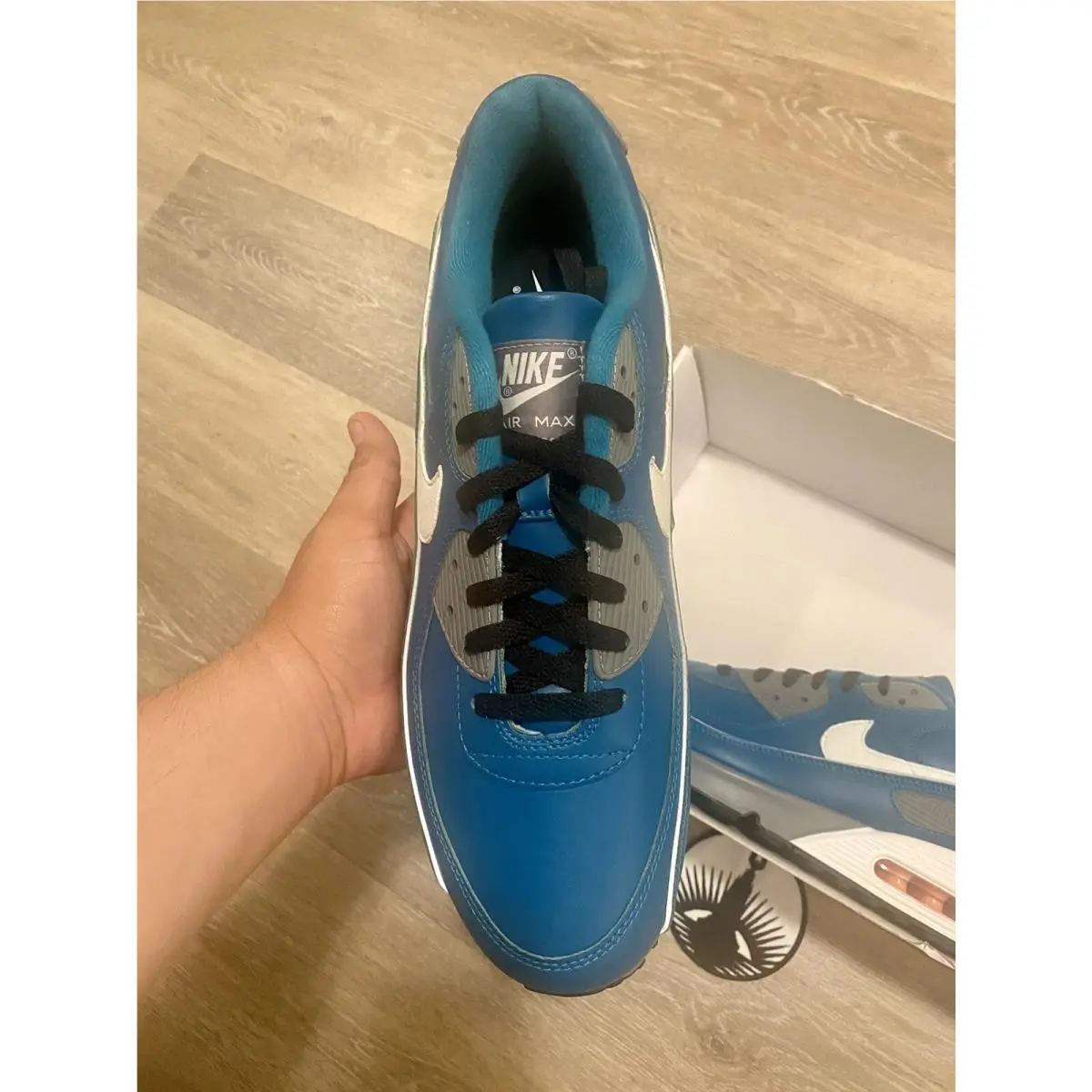 Nike shoes - Nike ID Air Max 90 - DV3894-900 - Laser Blue-Grey-White (UPC: 196156058238) 4