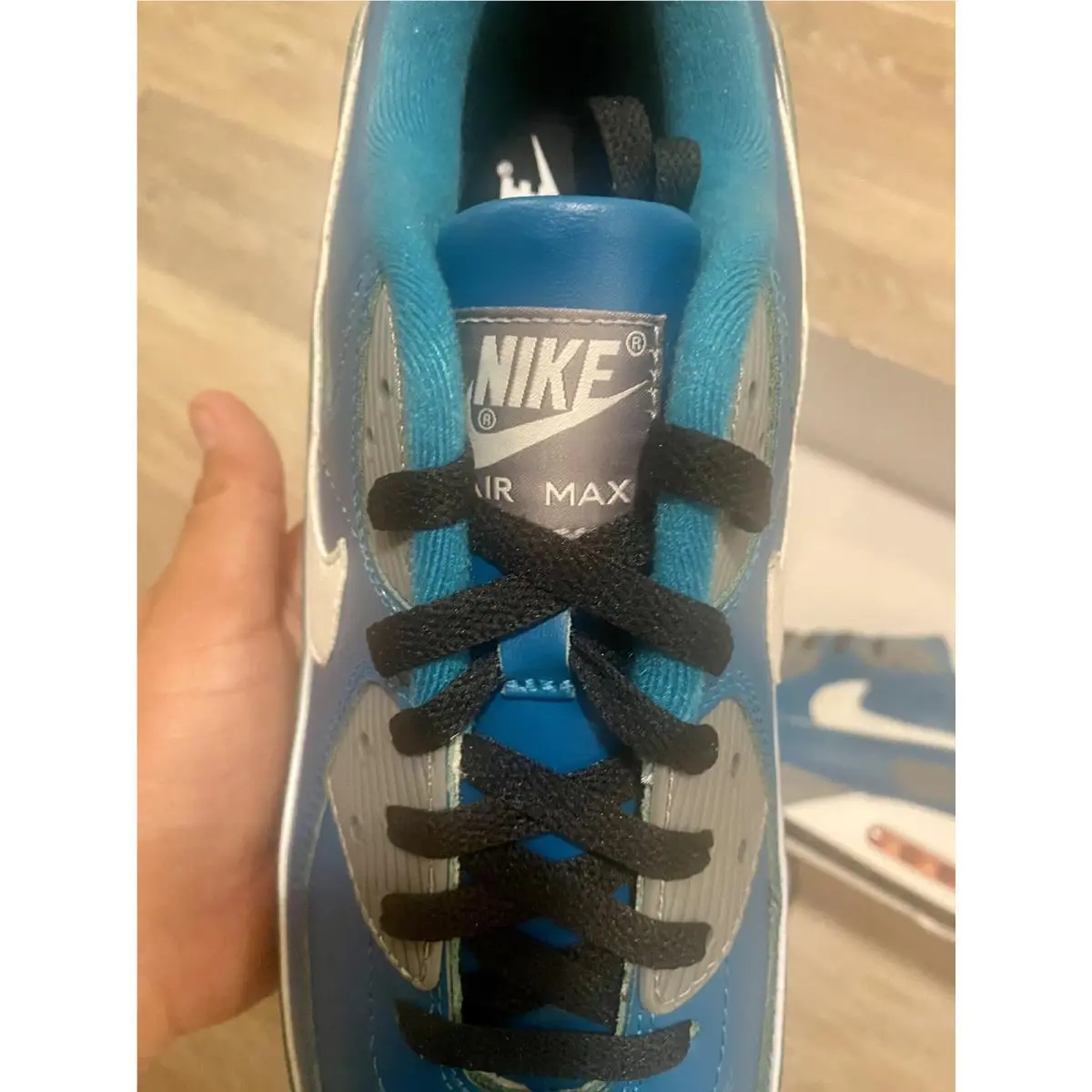 Nike shoes - Nike ID Air Max 90 - DV3894-900 - Laser Blue-Grey-White (UPC: 196156058238) 6