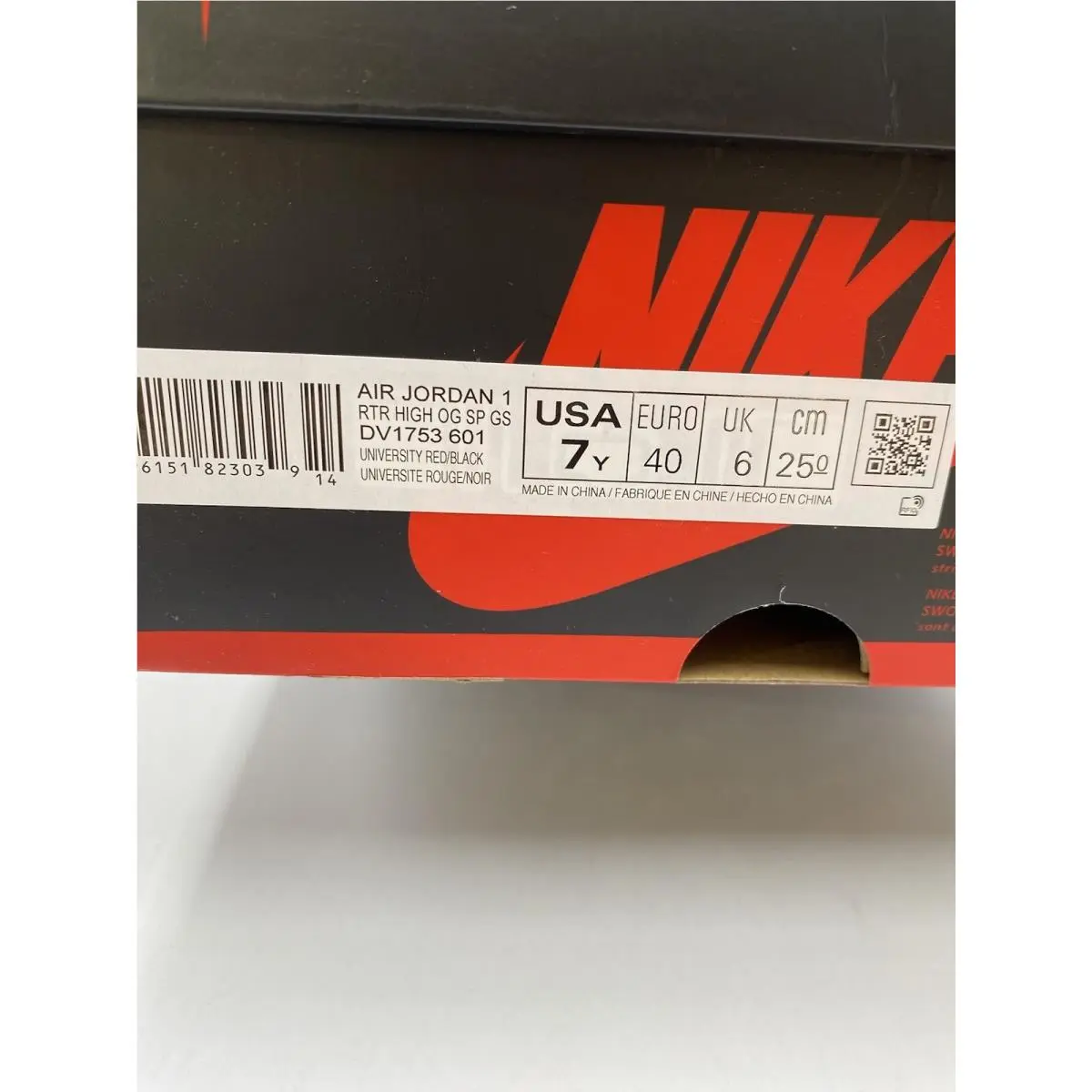 Nike shoes - Nike Air Jordan 1 - Air - DV1753 601 - University Red/Black (UPC: 196151823039) 8