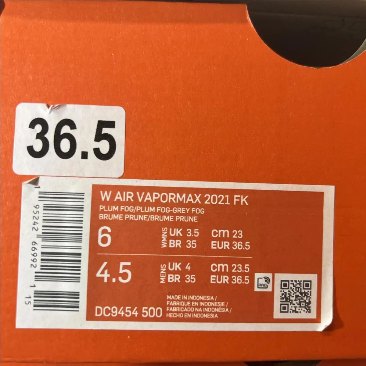 Nike shoes - Nike Air VaporMax 2021 - Air VaporMax - DC9454-500 - Purple, Manufacturer: Plum Fog/Grey Fog/Metallic Silver/Plum Fog 10