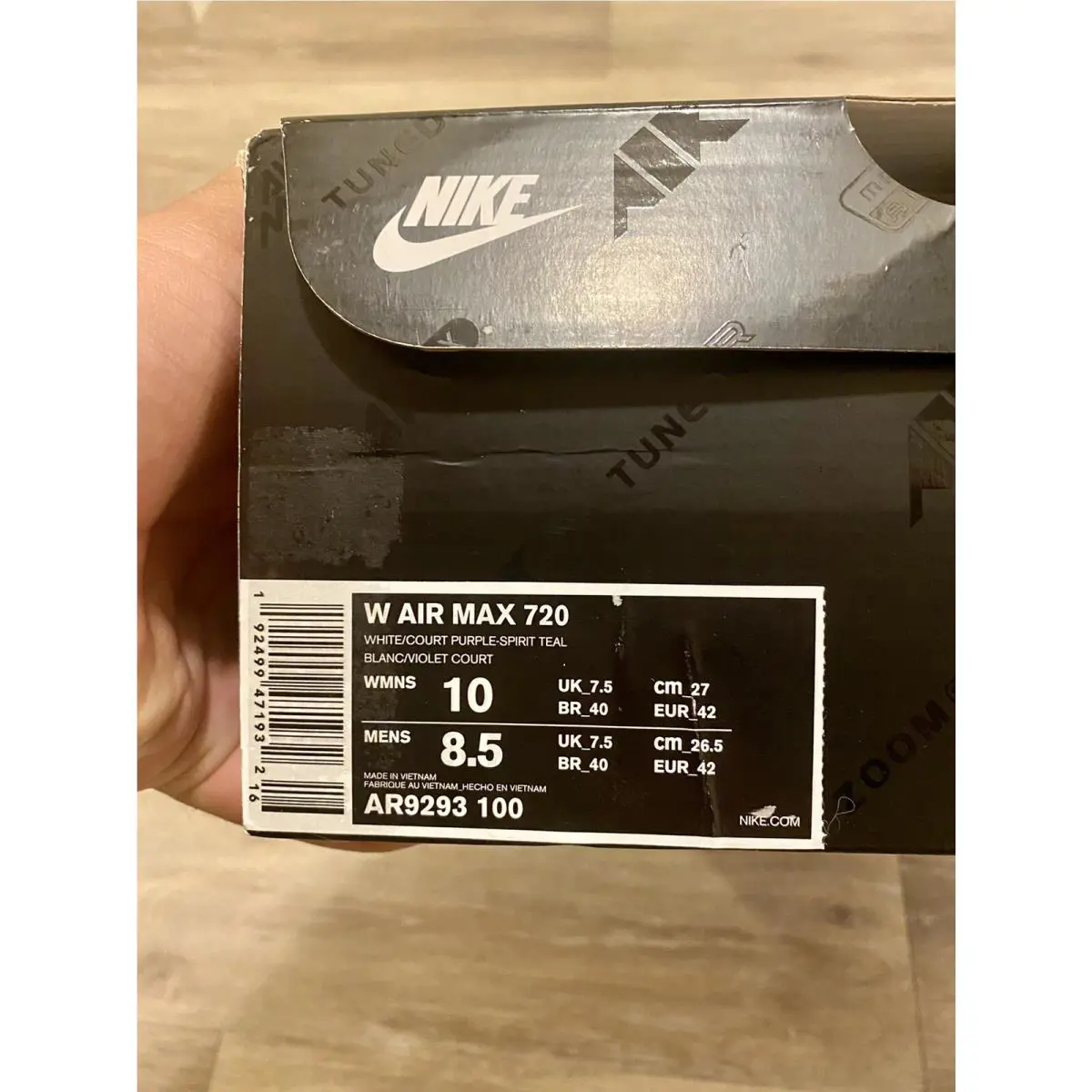 Nike shoes - Nike Air Max 720 - Air Max - AR9293-100 - White-Court Purple-Spirit Teal (UPC: 192499471932) 10