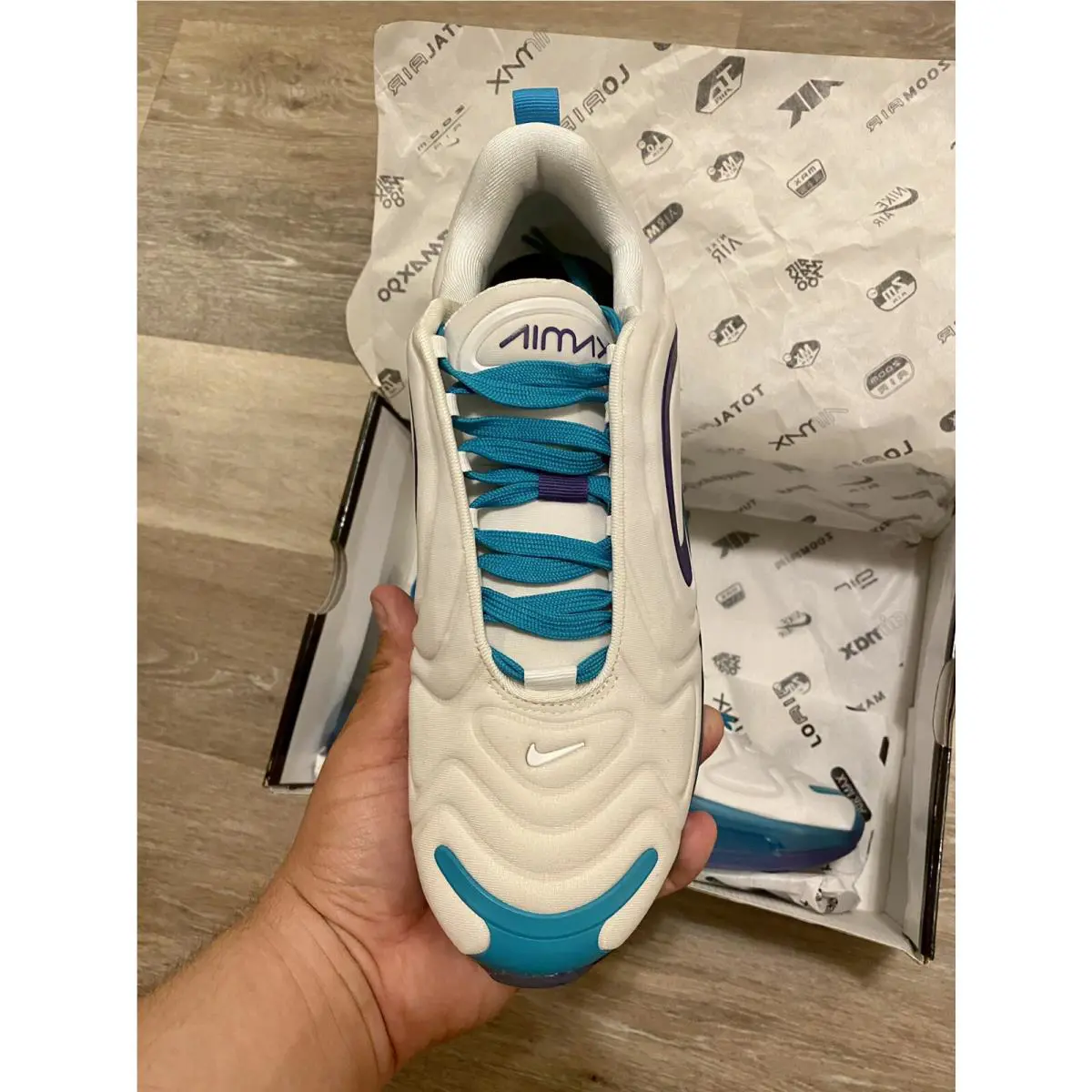 Nike shoes - Nike Air Max 720 - Air Max - AR9293-100 - White-Court Purple-Spirit Teal (UPC: 192499471932) 4