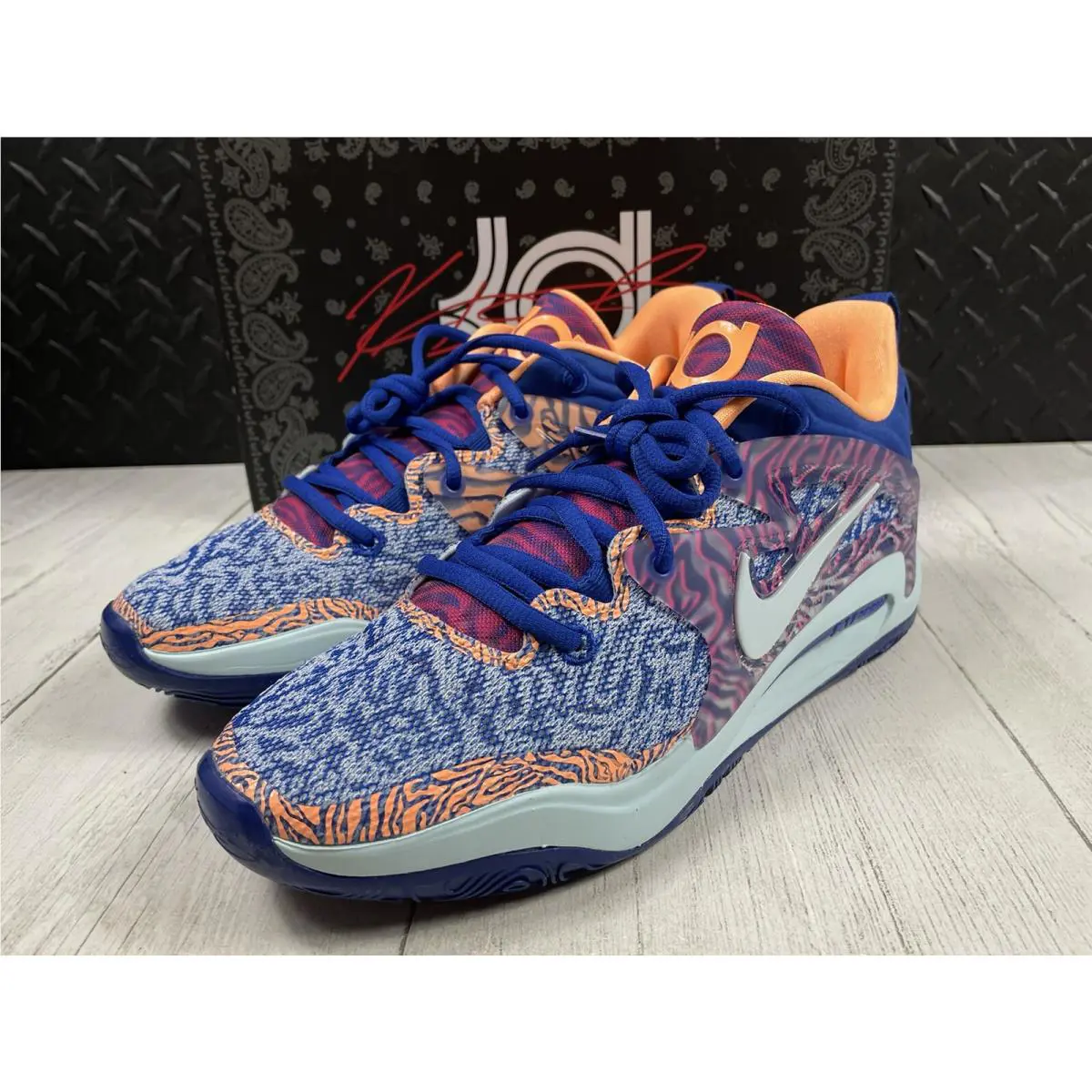 Nike shoes - Nike KD 15 - DM1054 400 - Blue, Manufacturer: Old Royal/Glacier Blue/Peach Cream/Vivid Purple/Hyper Pink 3