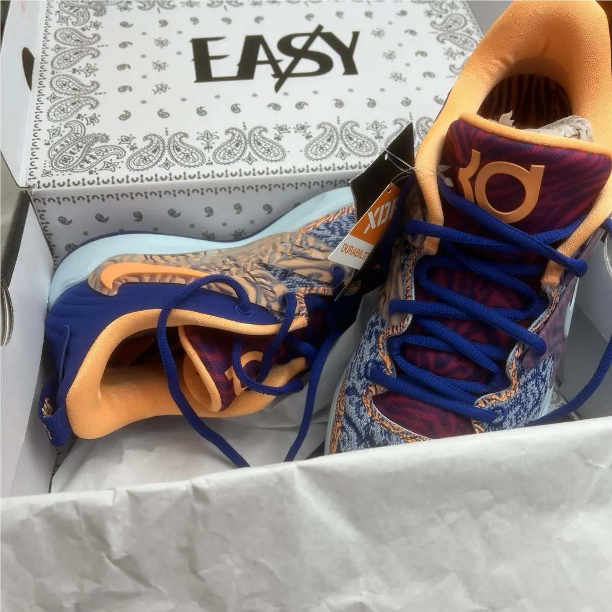 Nike shoes - Nike KD 15 - DM1054 400 - Blue, Manufacturer: Old Royal/Glacier Blue/Peach Cream/Vivid Purple/Hyper Pink 1