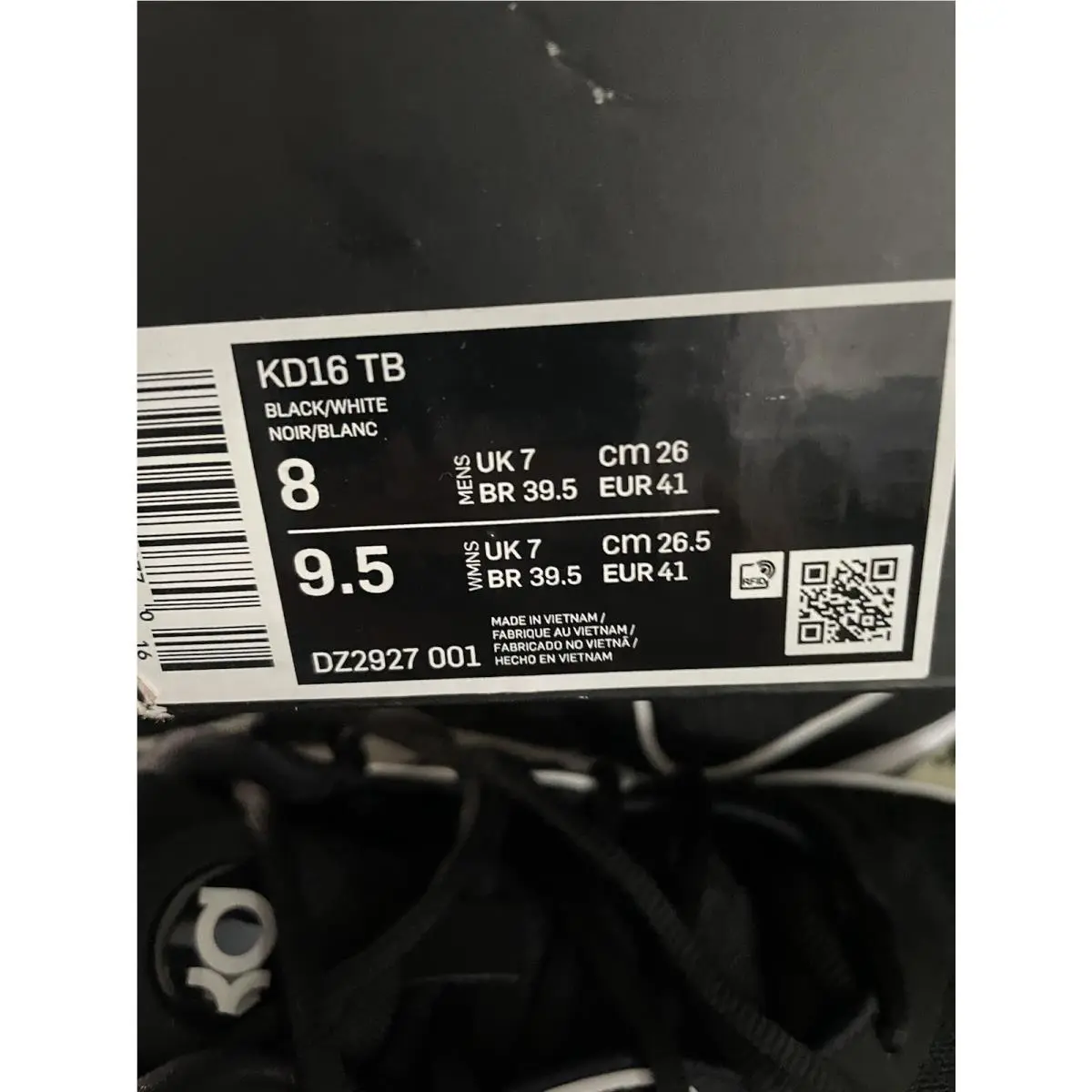 Nike shoes - Nike KD 16 - DZ2927-001 - Black, Manufacturer: Black/White 6
