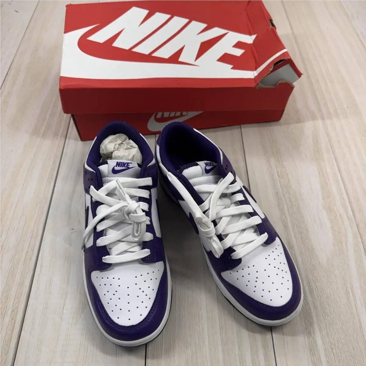 Dunk Low Retro White - Court Purple DD1391-104 Sneakers Size 7.5 by Nike