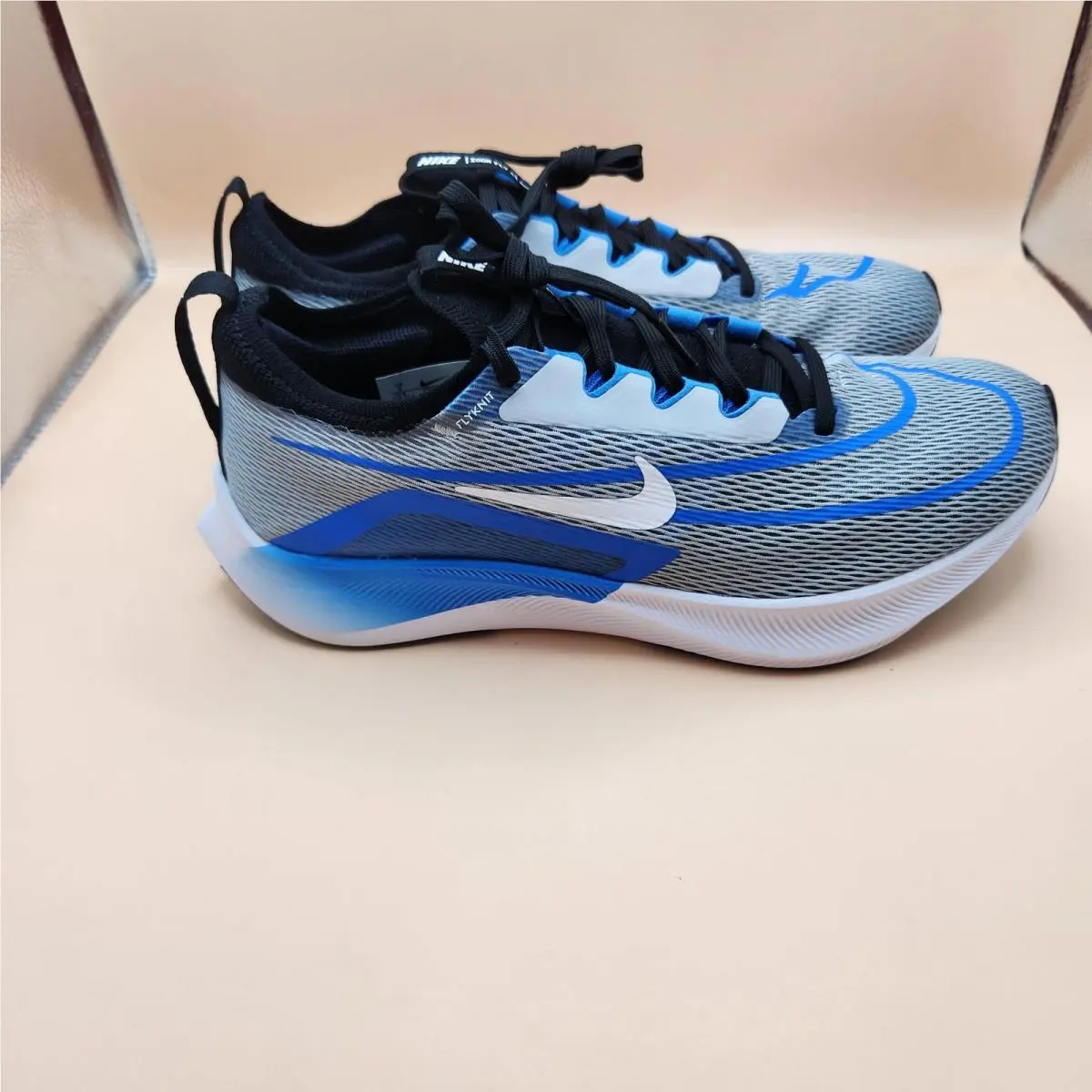 Nike Zoom Fly 4 Shoes Mens Size 9 Wolf Grey Photo Blue Sneakers CT2392-005 - Gray