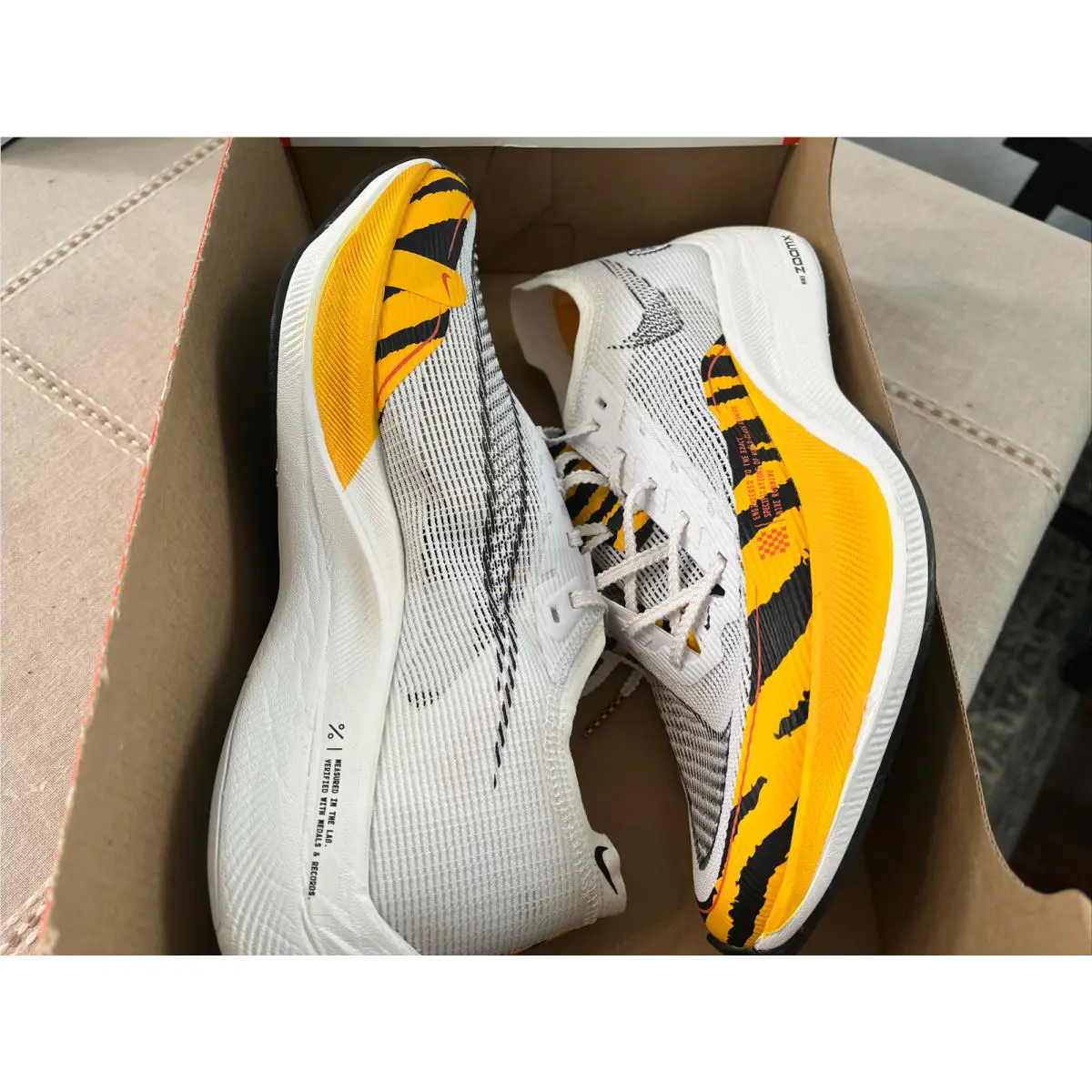 Nike shoes - Nike ZoomX Vaporfly - ZoomX Vaporfly - DM7601100 - White / Black University Gold 12