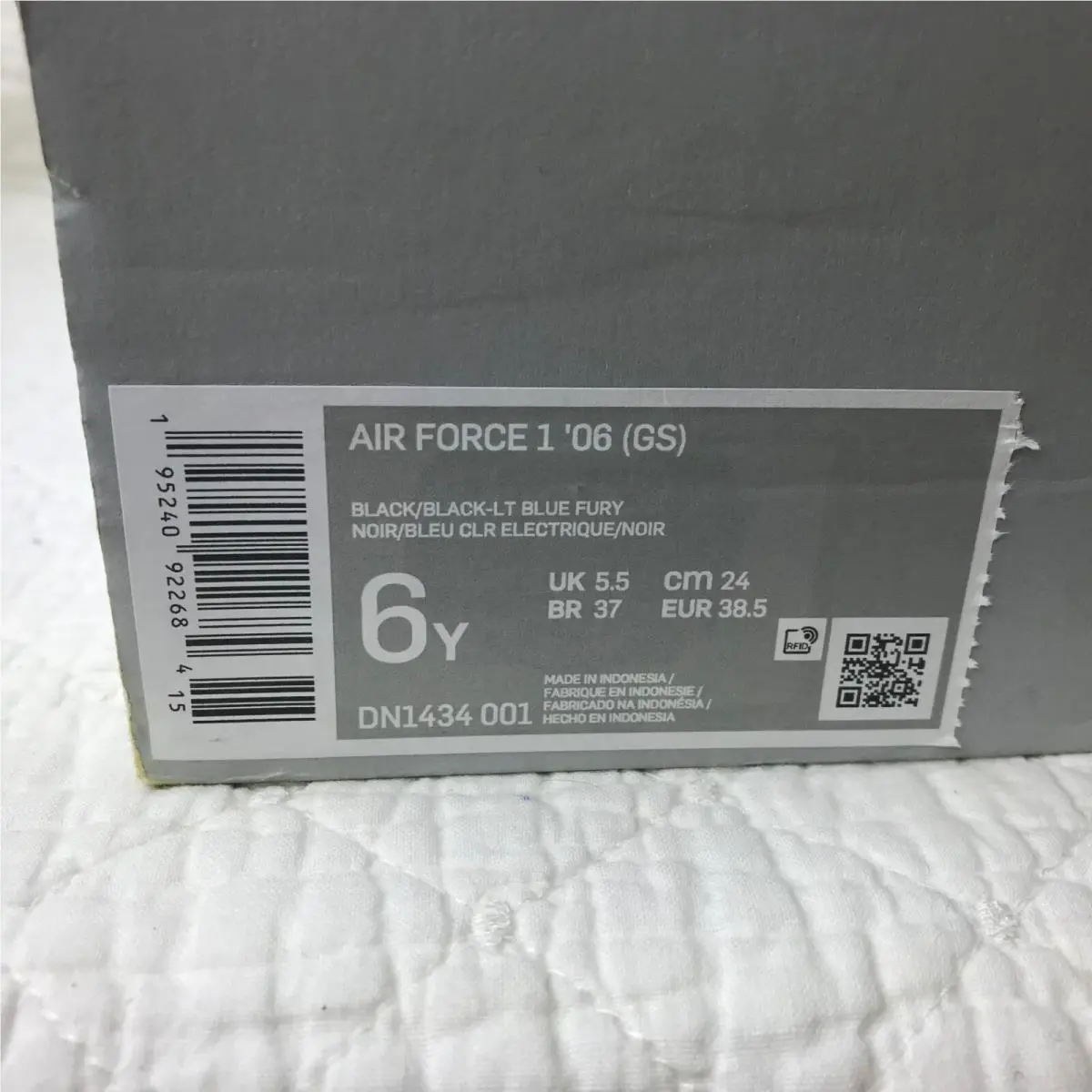Nike shoes - Nike Air Force 1 - Air Force - Black/ LT Blue Fury 7