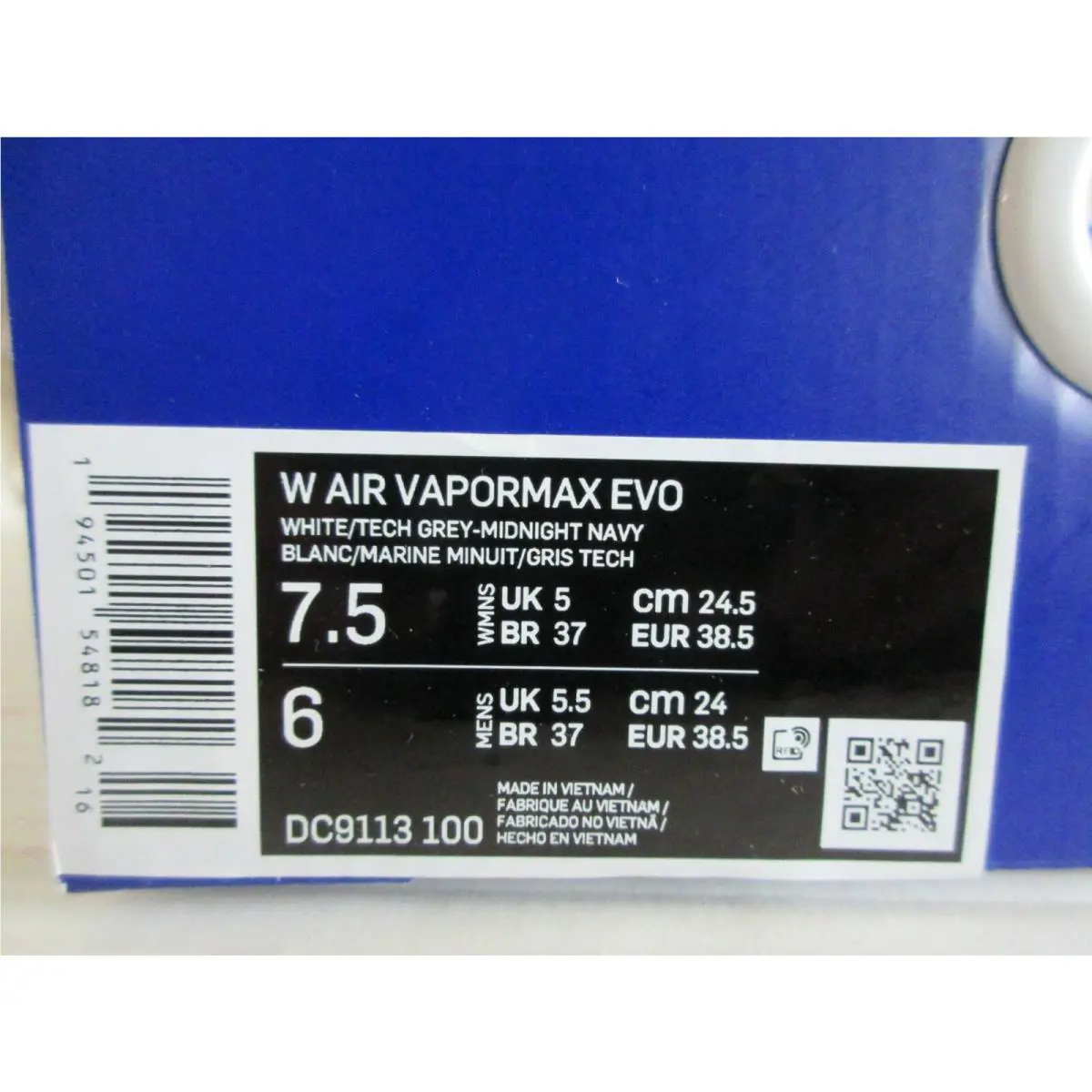 Nike shoes - Nike Air Vapormax EVO - Air Vapormax EVO - DC9113-100 - White / Tech Grey Midnight Navy 3
