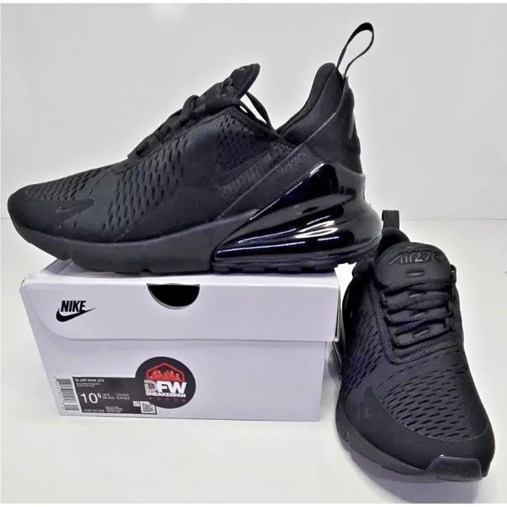 Nike W Air Max 270 Triple Black Blackout AH6789-006 Running Gym Training