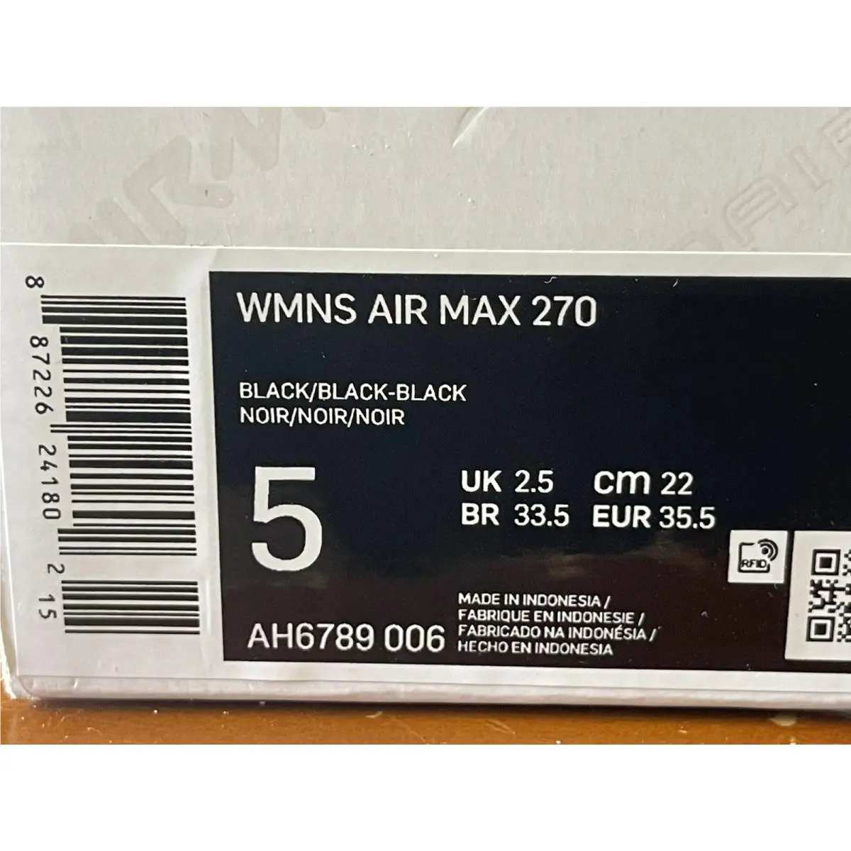 Nike shoes - Nike Air Max 270 - Air Max - AH6789-006 - Black, Manufacturer: Black (UPC: 0887226241802) 5